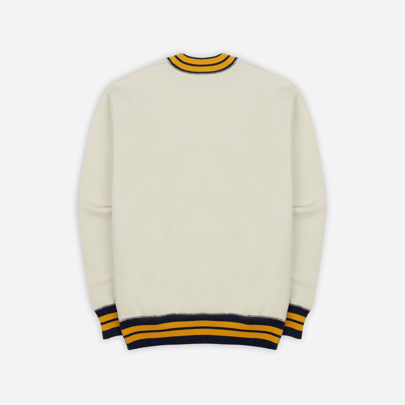 RIBBED SPORTS SWEATSHIRT -ECRU/NAVY
