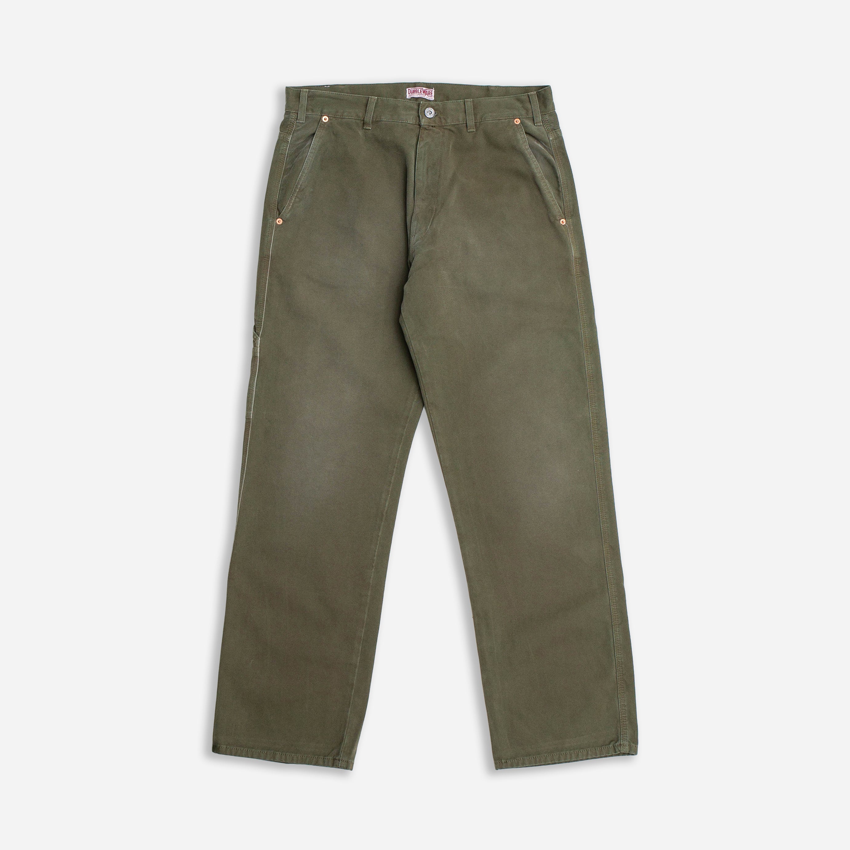 BELMONT WASHED CANVAS CARPENTER PANT - MILITARY GREEN