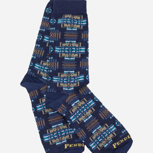 Chief Joseph Merino Wool Crew Socks - Indigo