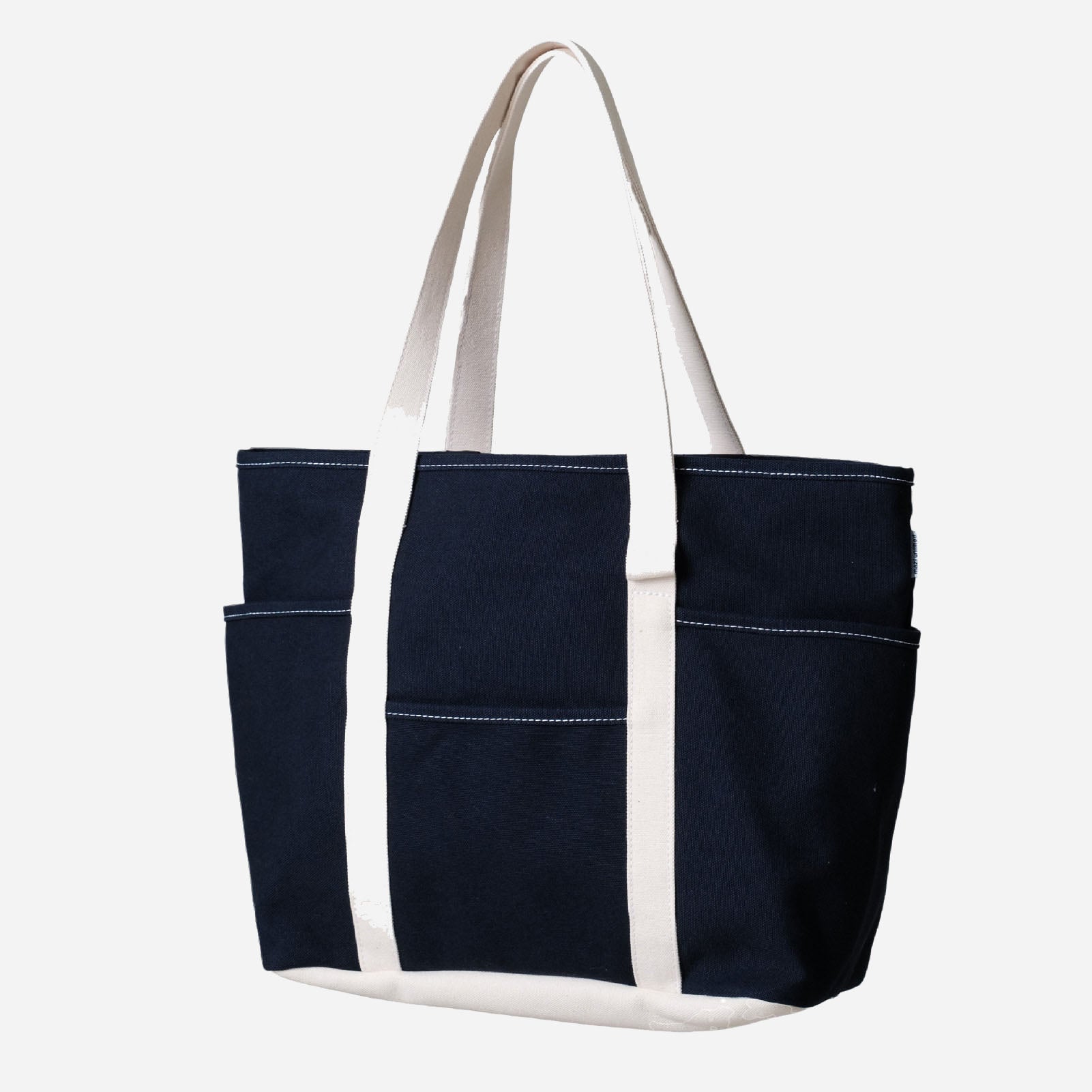 CAFE TOTE CANVAS - NAVY / ECRU