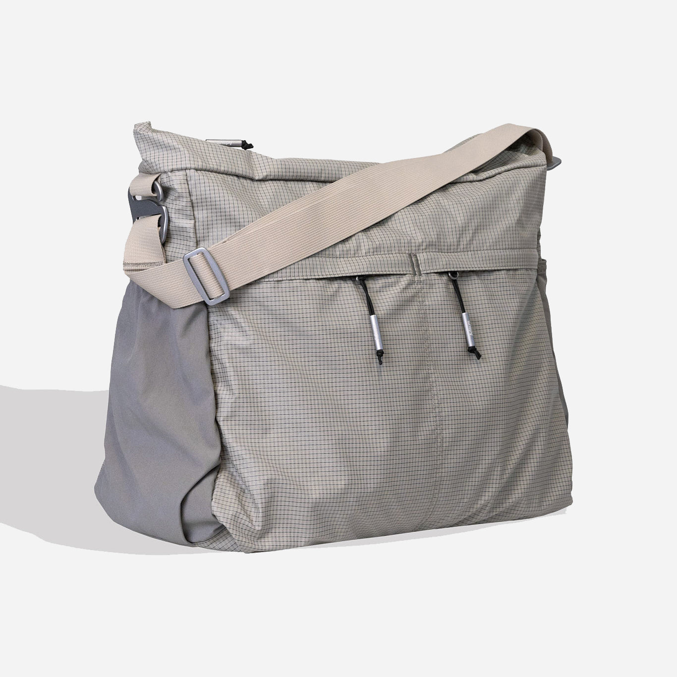 XL ZIP NYLON TOTE BAG - GREY