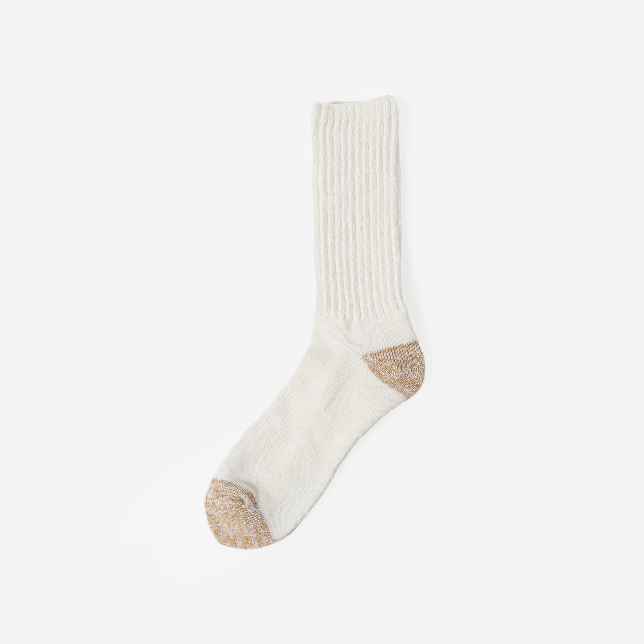 RIBBED CREW SOCKS - OFF WHITE