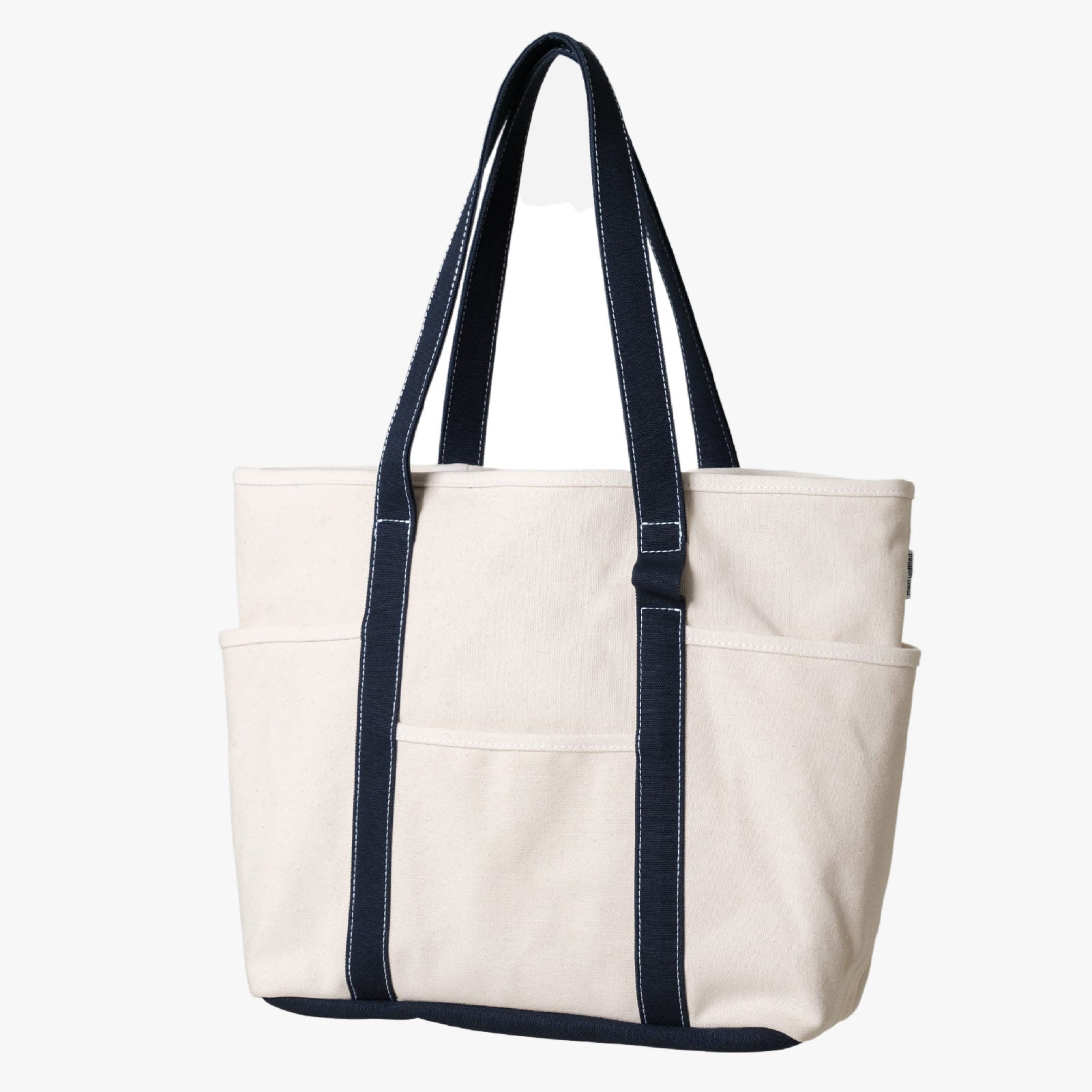 CAFE TOTE CANVAS - ECRU / NAVY