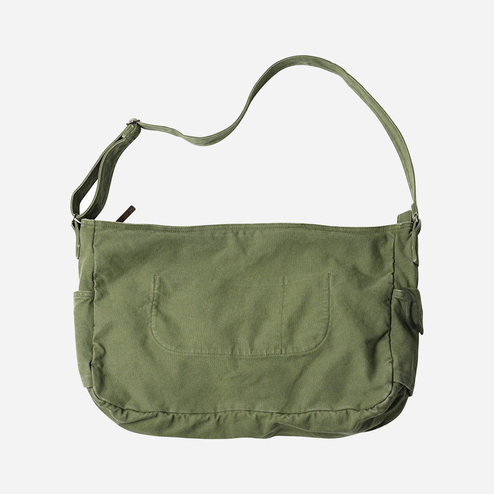 HEAVY CANVAS SHOULDER BAG - OLIVE
