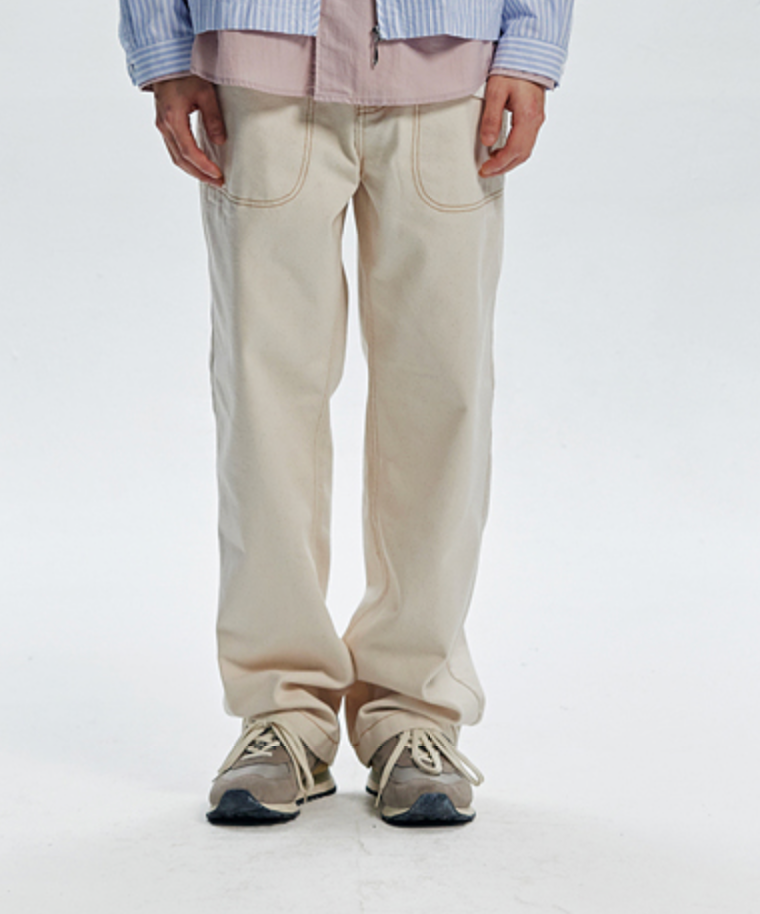 CP WIDE DENIM PANTS - NATURAL