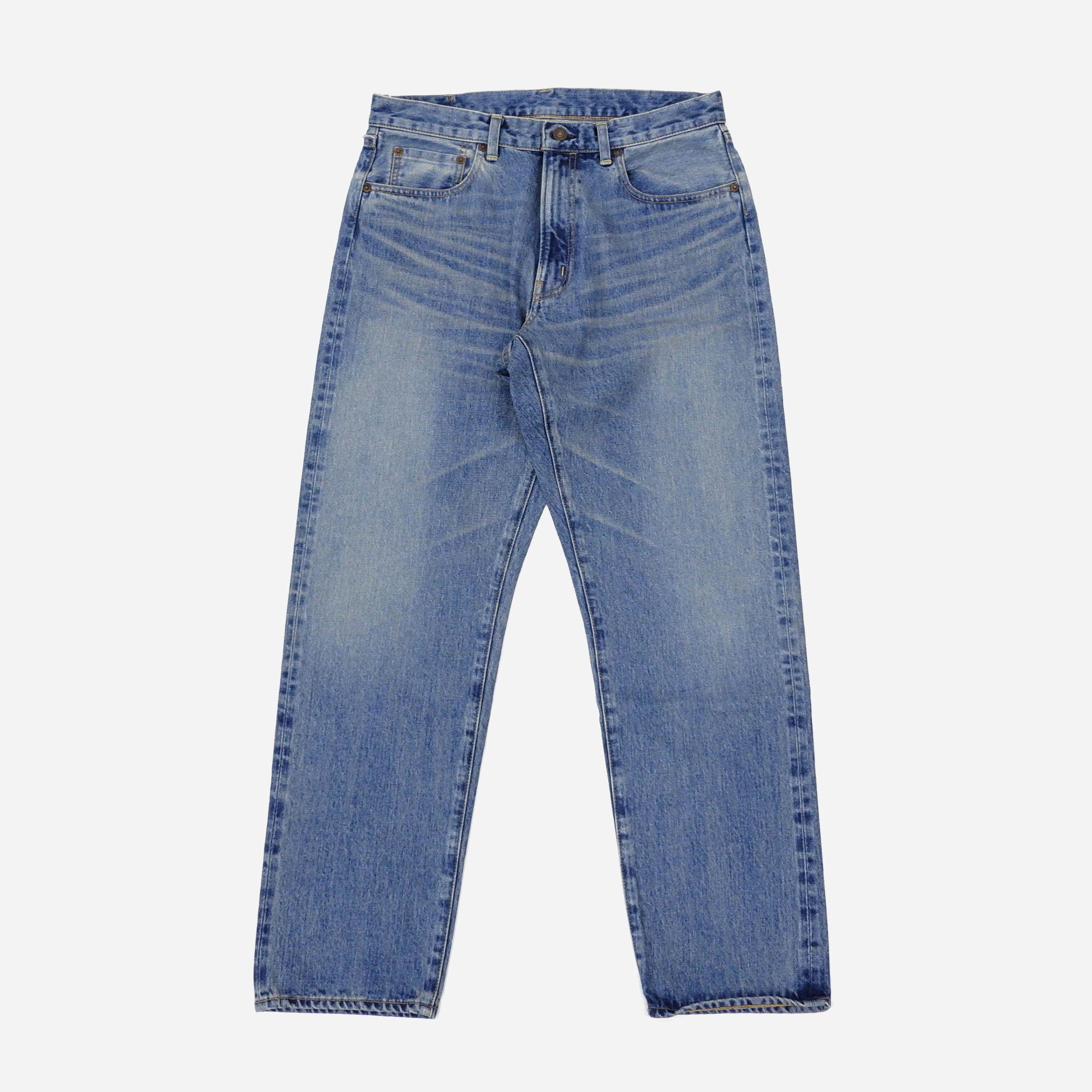STYLE 66 SELVEDGE STRAIGHT LEG DENIM JEANS - BLUE USED WASH