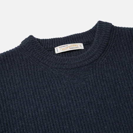 PATCH ROUND PULLOVER KNIT - NAVY