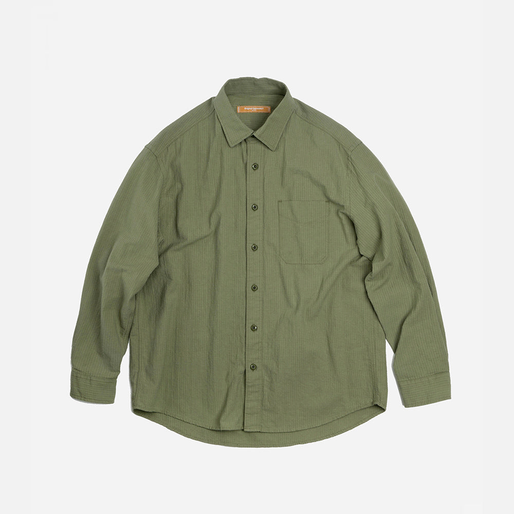 OG DOBBY WEAVE SEERSUCKER SHIRT - OLIVE
