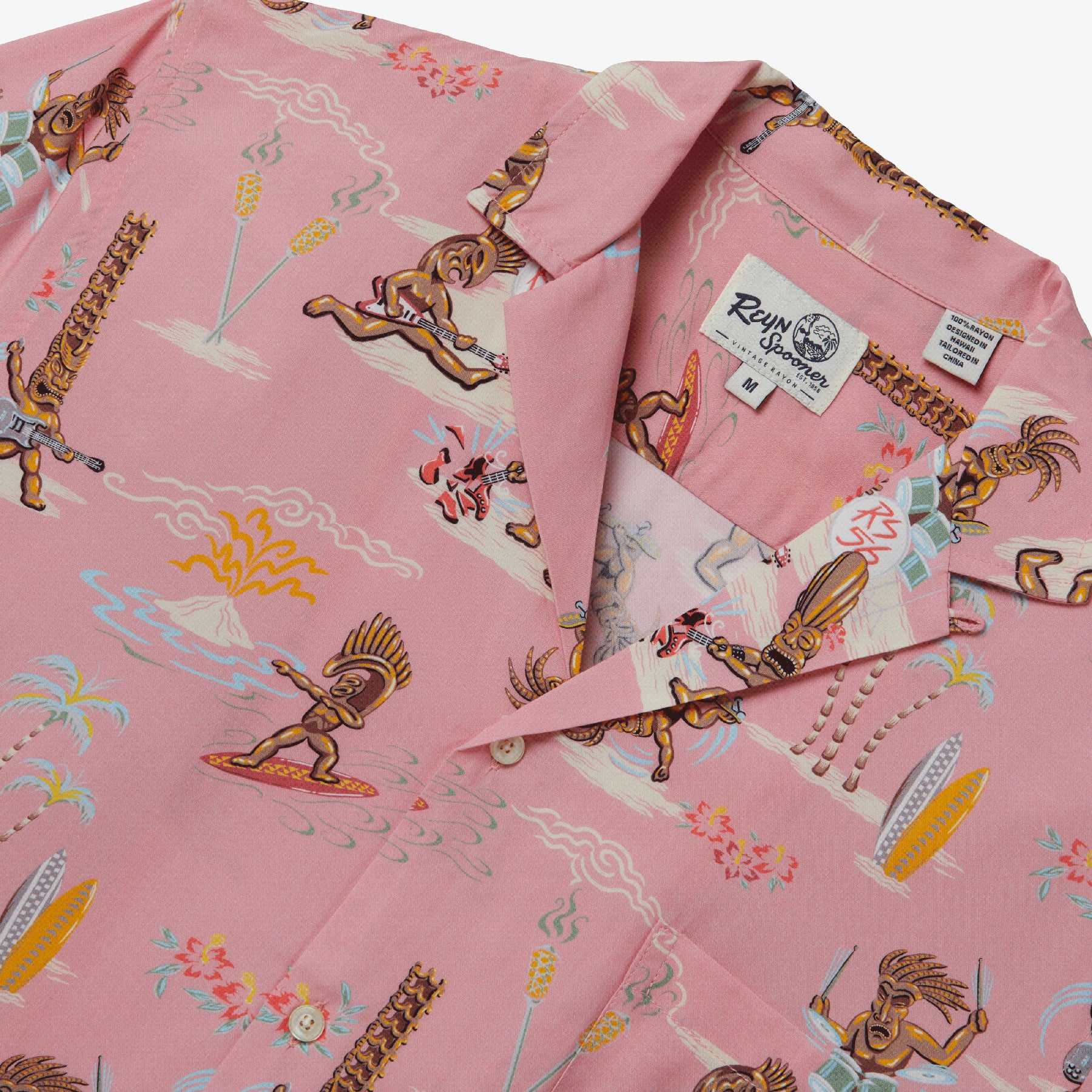 Tiki Dudes Camp Shirt - Pink