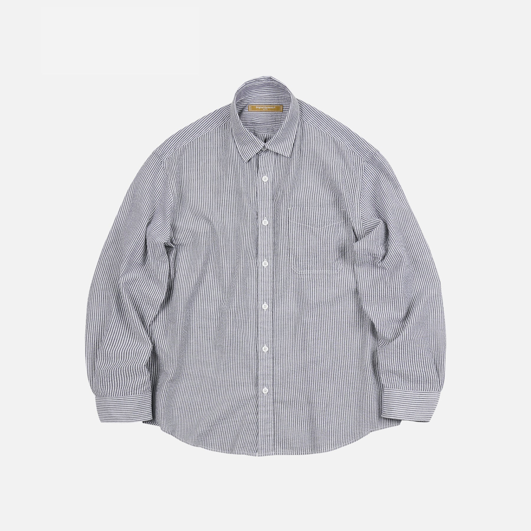 OG STRIPE SEERSUCKER SHIRT - BLACK