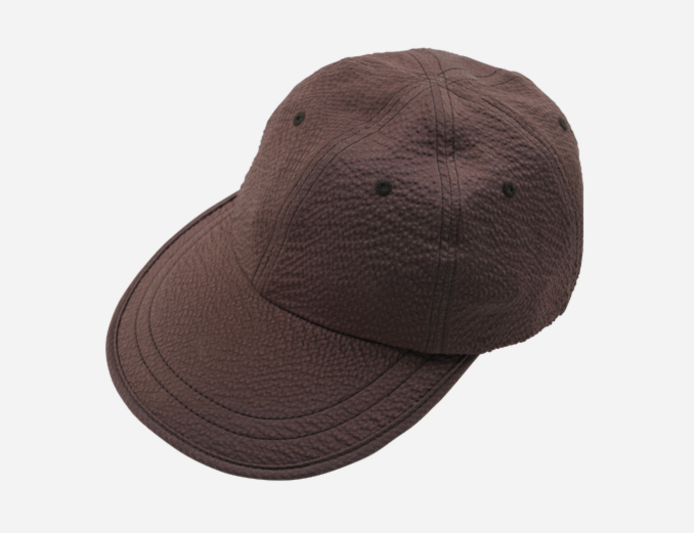 SEERSUCKER FEATHER CAP - BROWN