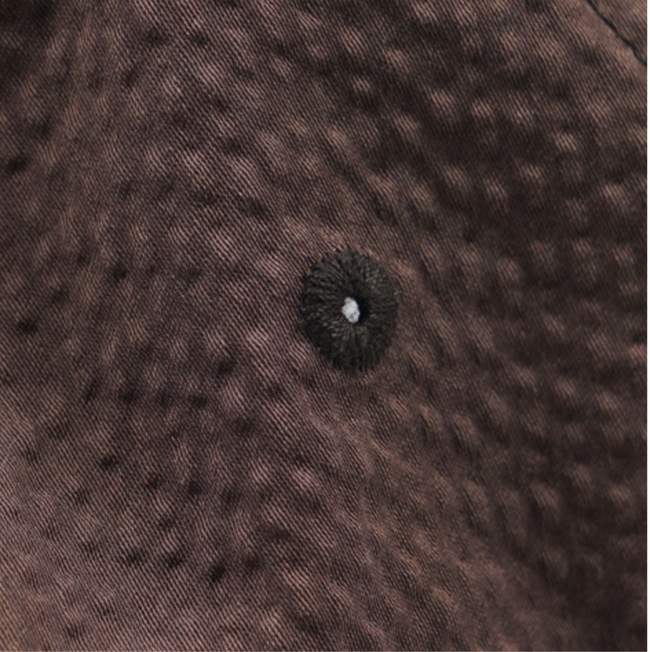 SEERSUCKER FEATHER CAP - BROWN