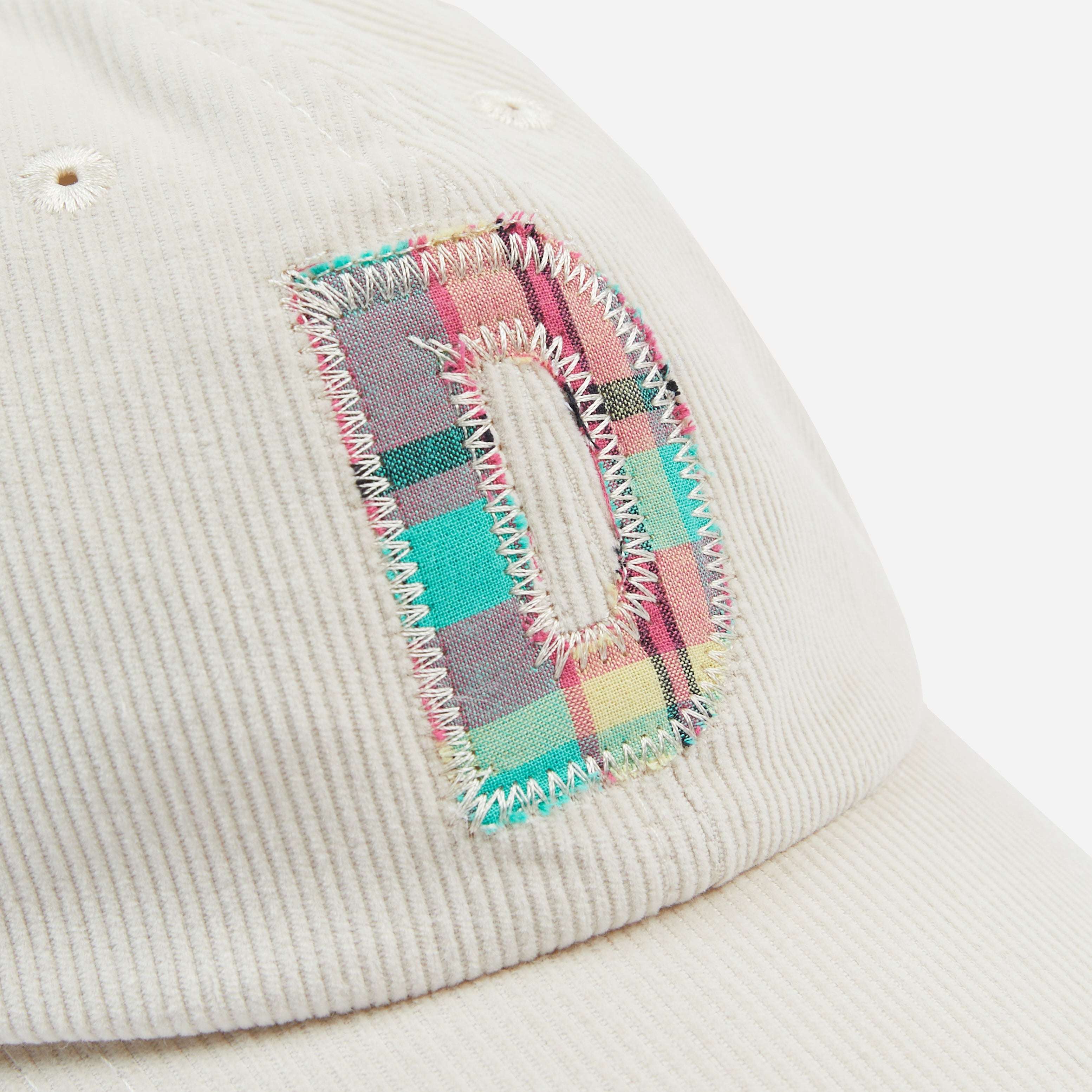 APPLIQUE LINEN CAP - ECRU