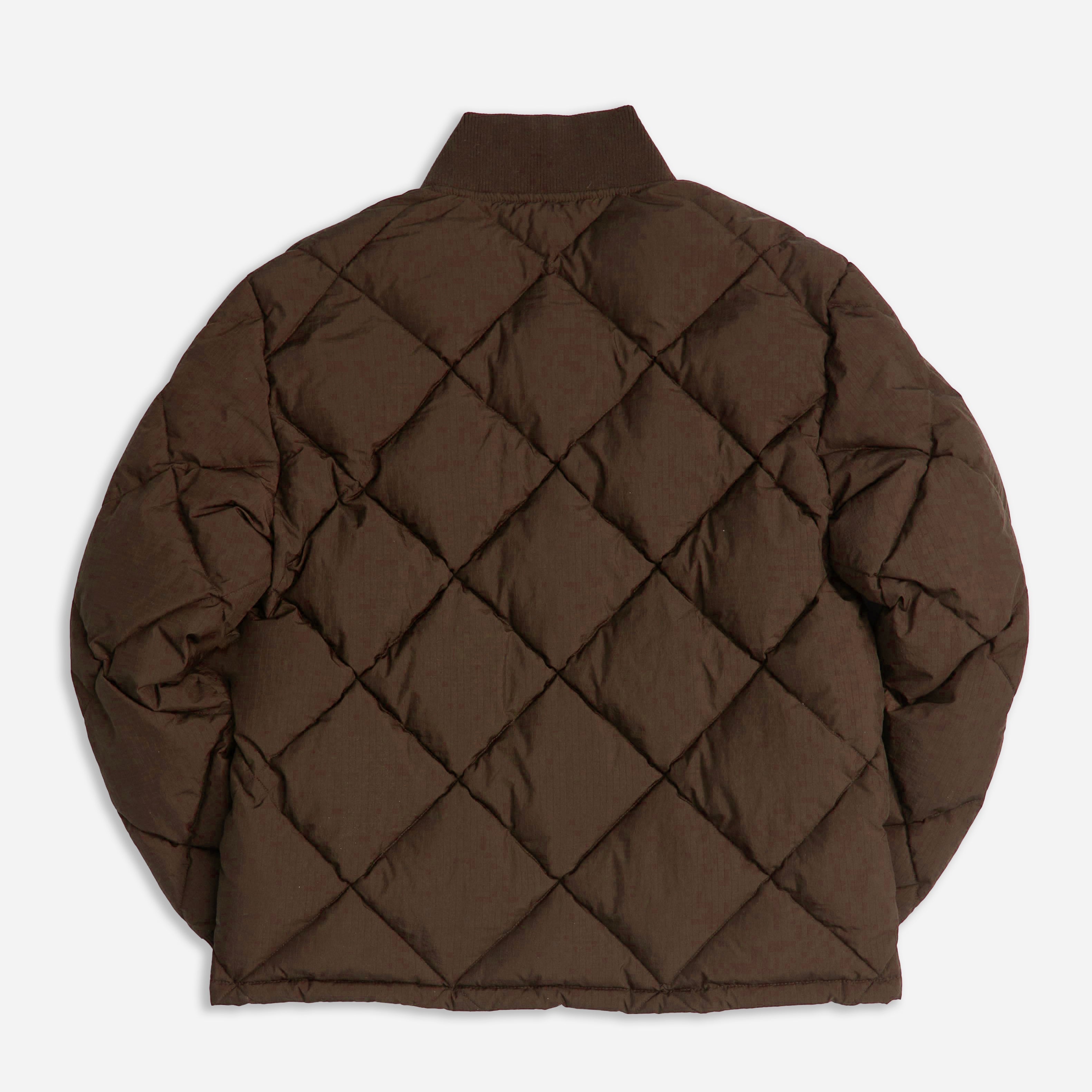 DUBBLE DOWN DIAMOND QUILTED JACKET - CHOCOLATE