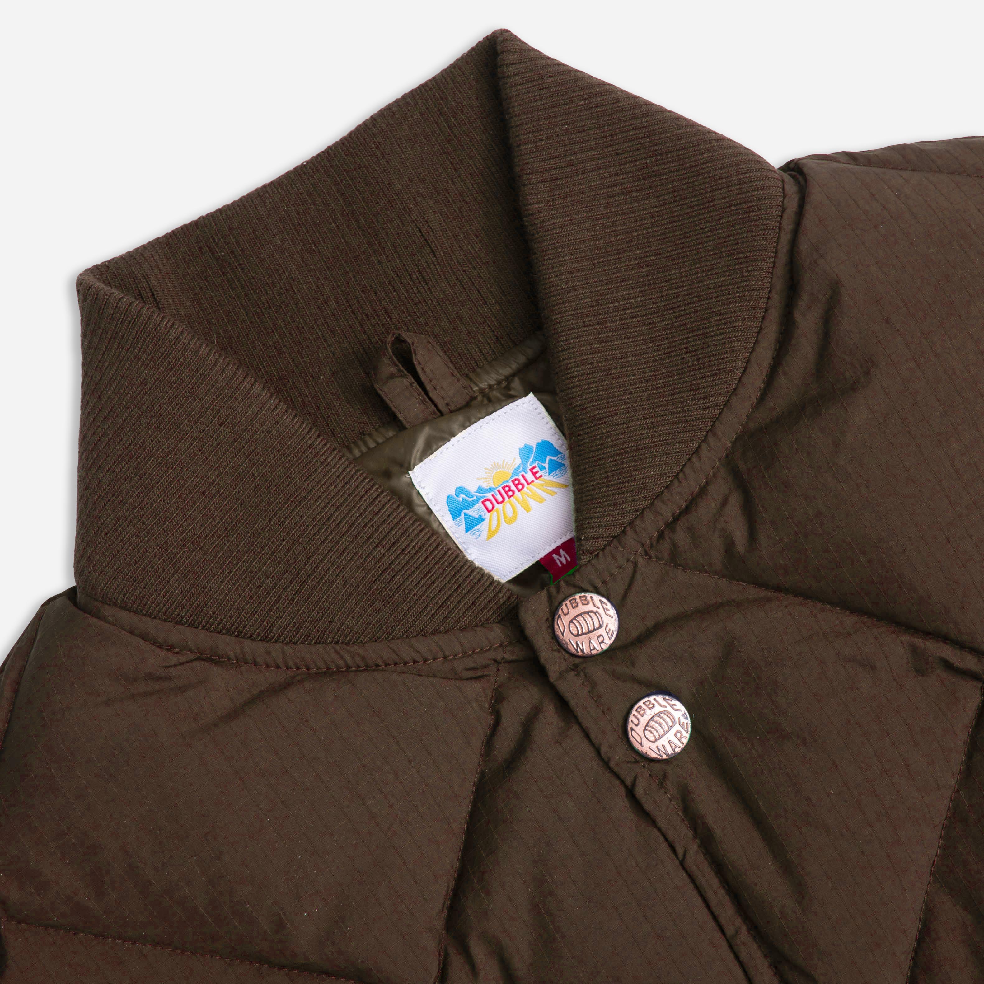 DUBBLE DOWN DIAMOND QUILTED JACKET - CHOCOLATE