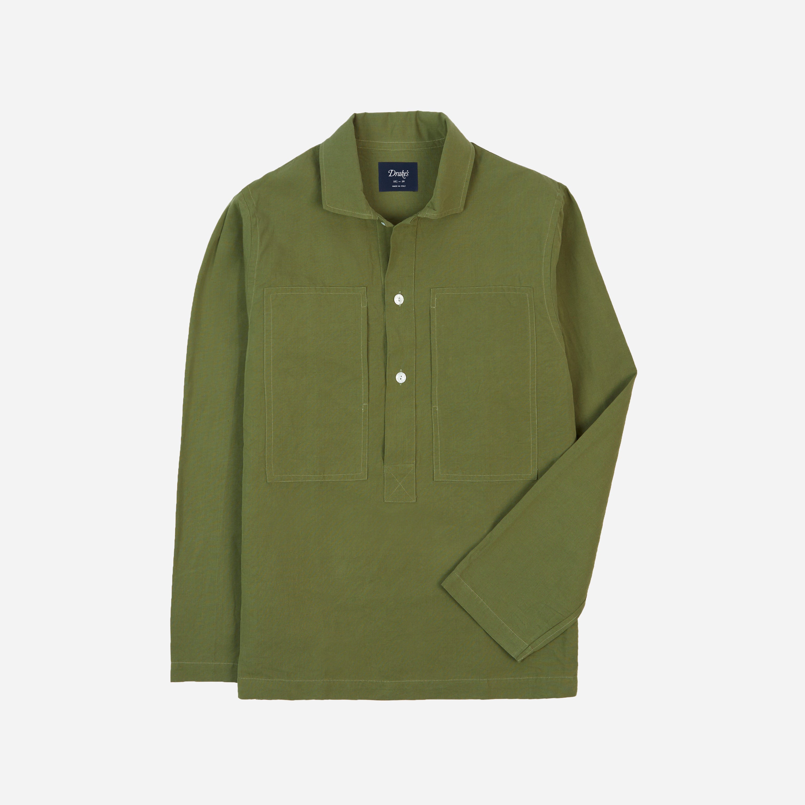 MAP POCKET POPOVER SHIRT - OLIVE