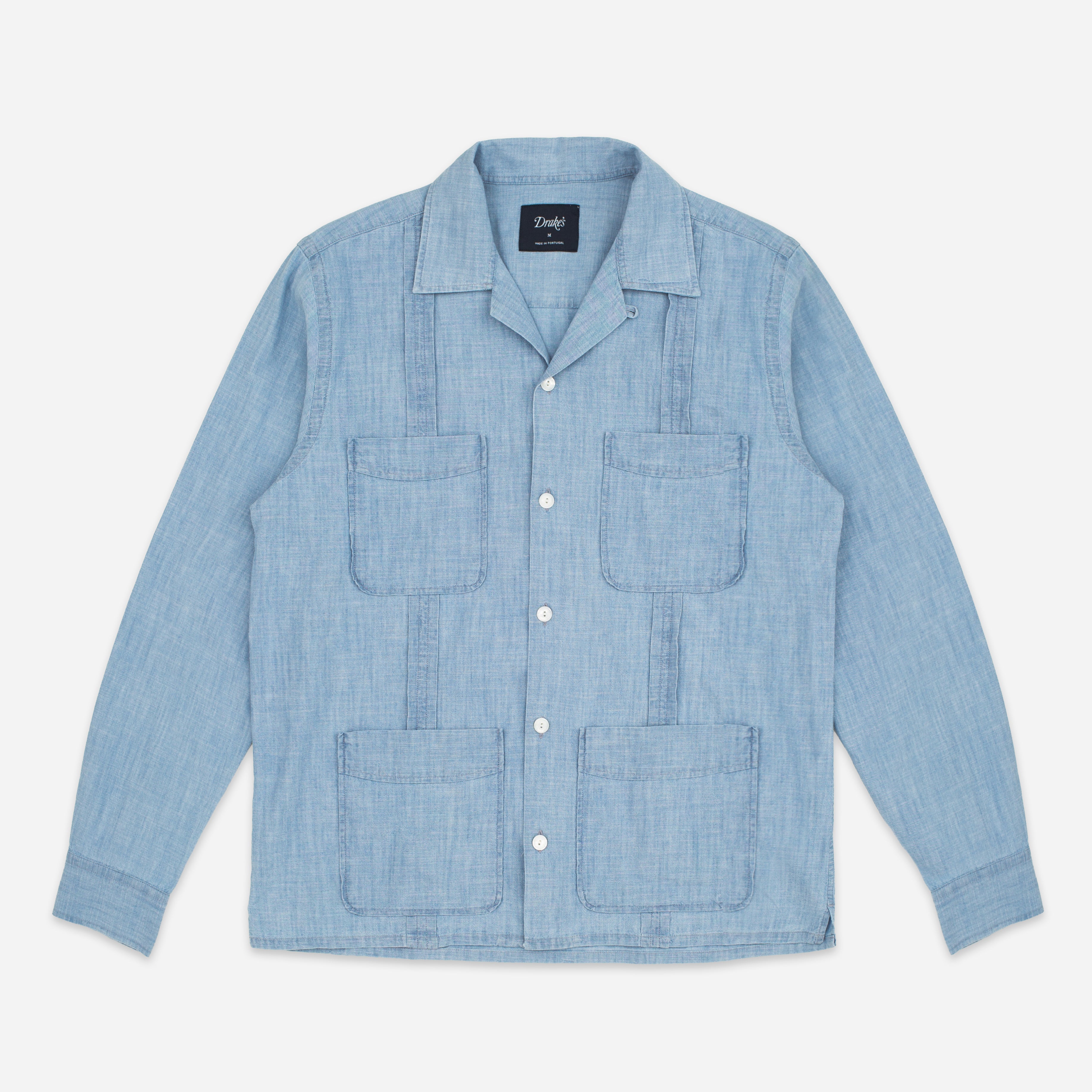 CUBAN CHAMBRAY SHIRT - BLEACH WASH