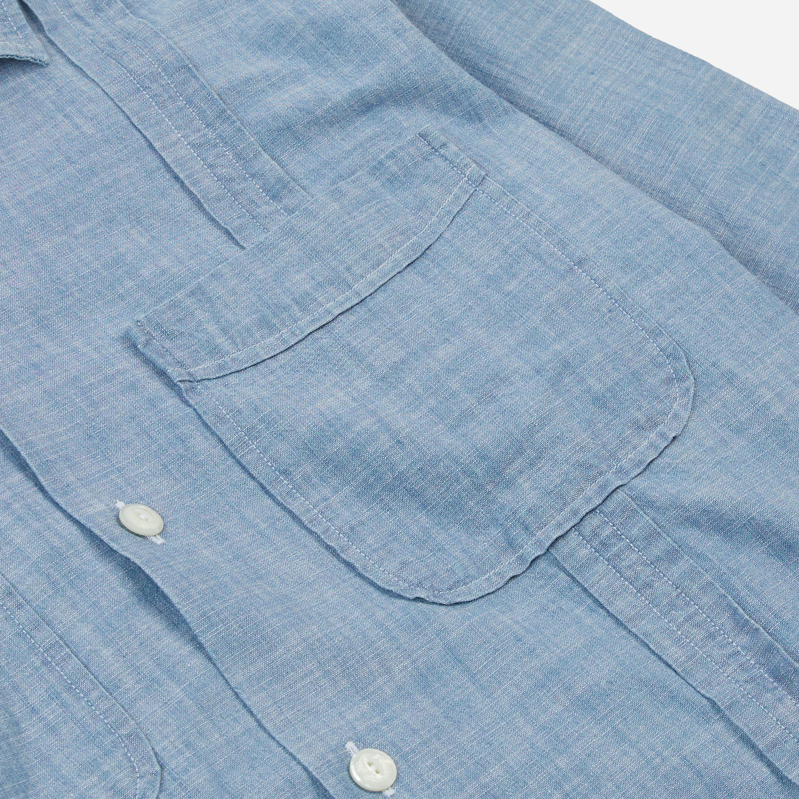 CUBAN CHAMBRAY SHIRT - BLEACH WASH