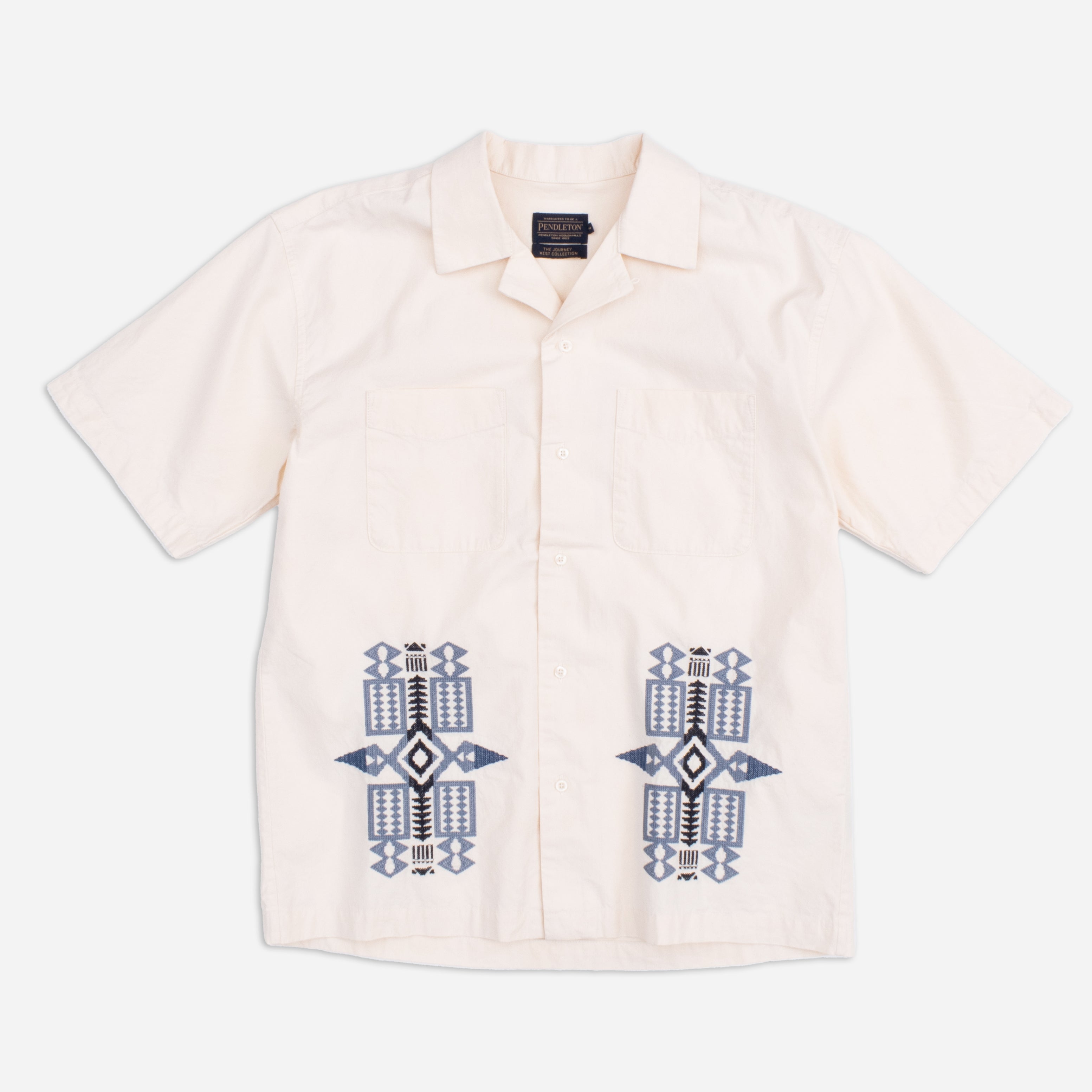 CAMP COLLAR SHIRT - BONE/FIRE LEGEND