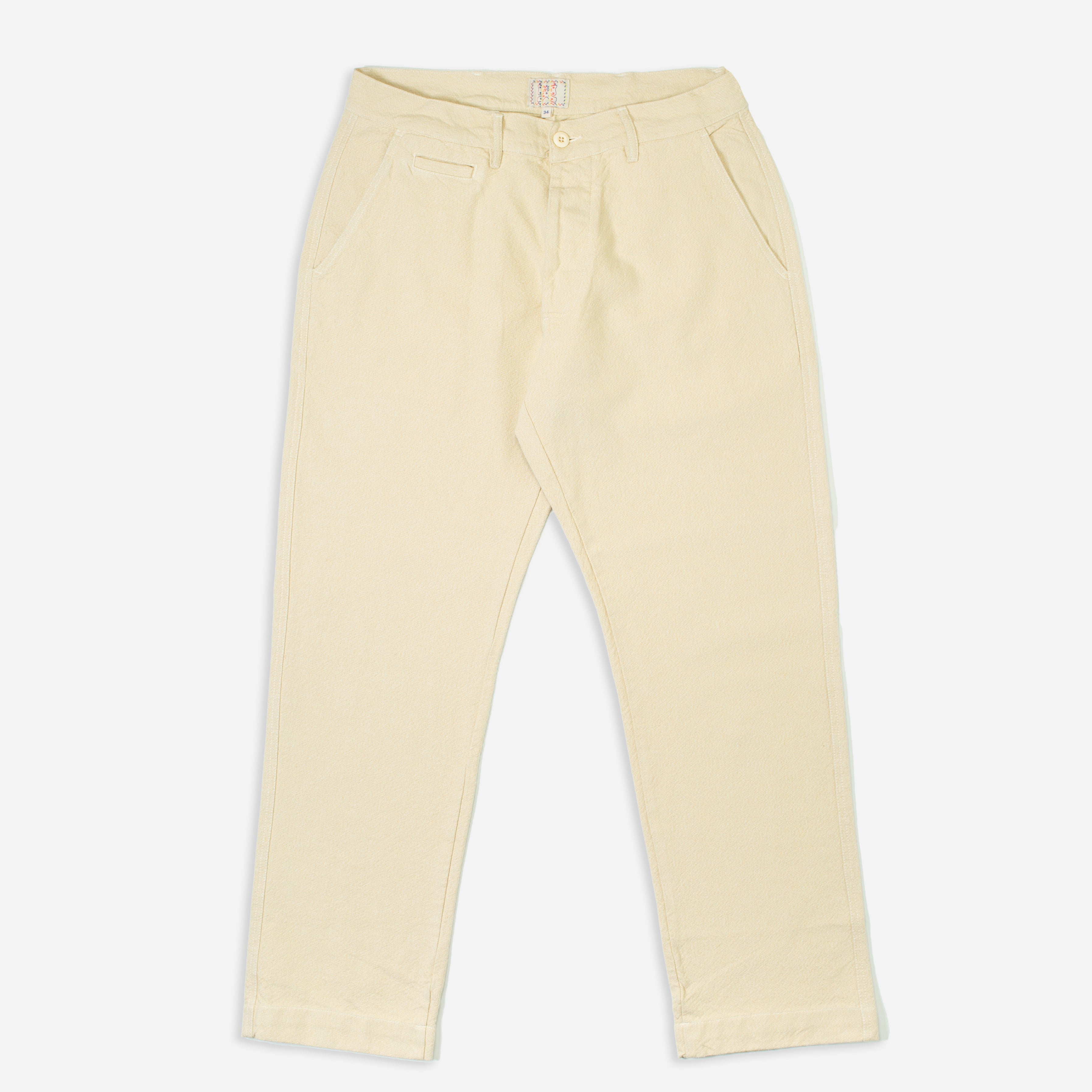 RUSTIC PLAIN WEAVE CHINO PANT - NATURAL