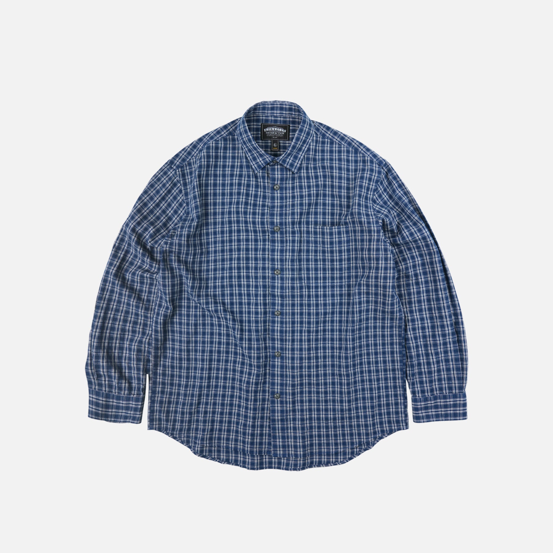 SEERSUCKER CHECKED SHIRT - BLUE