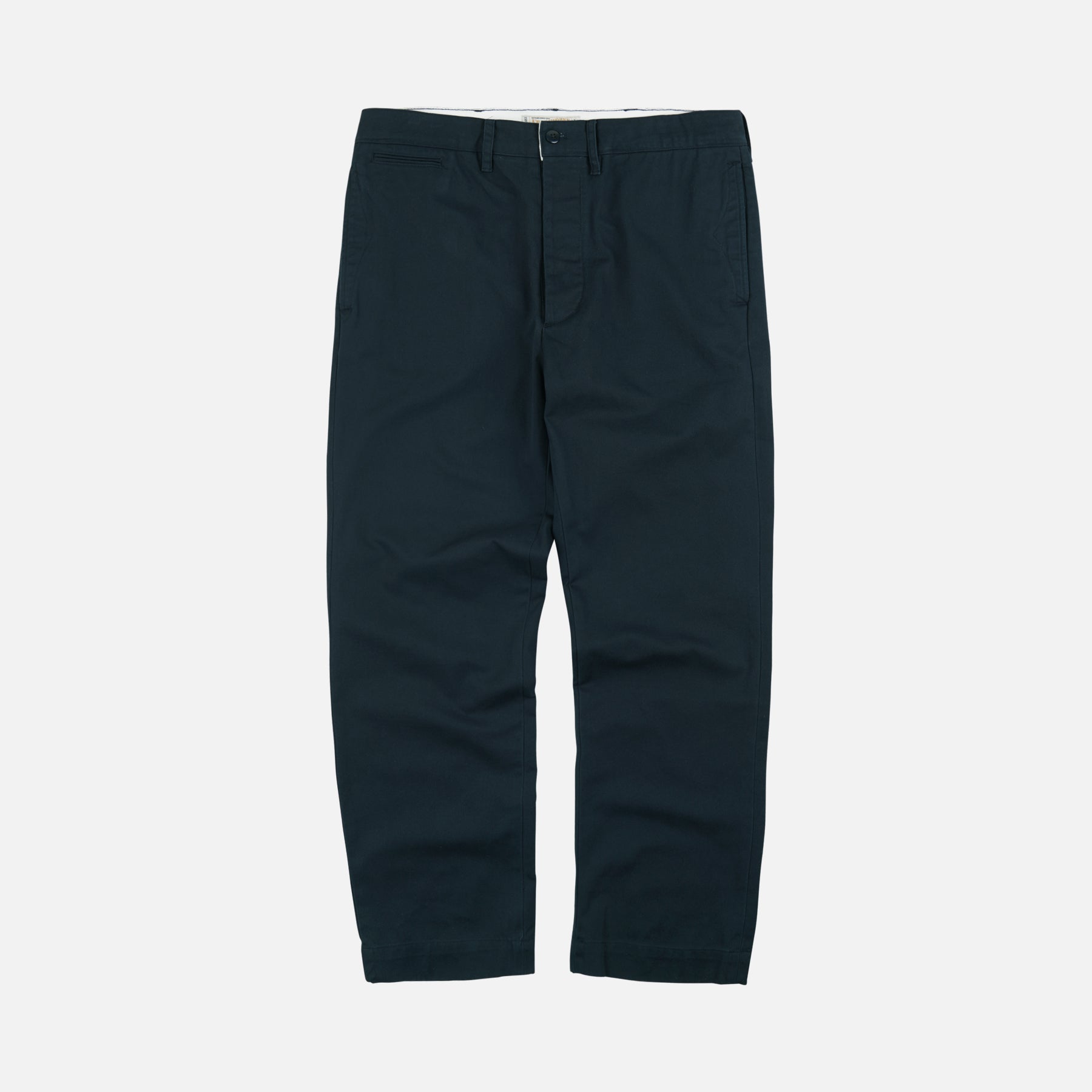 WASHED OFFICER CHINO PANTS - NAVY