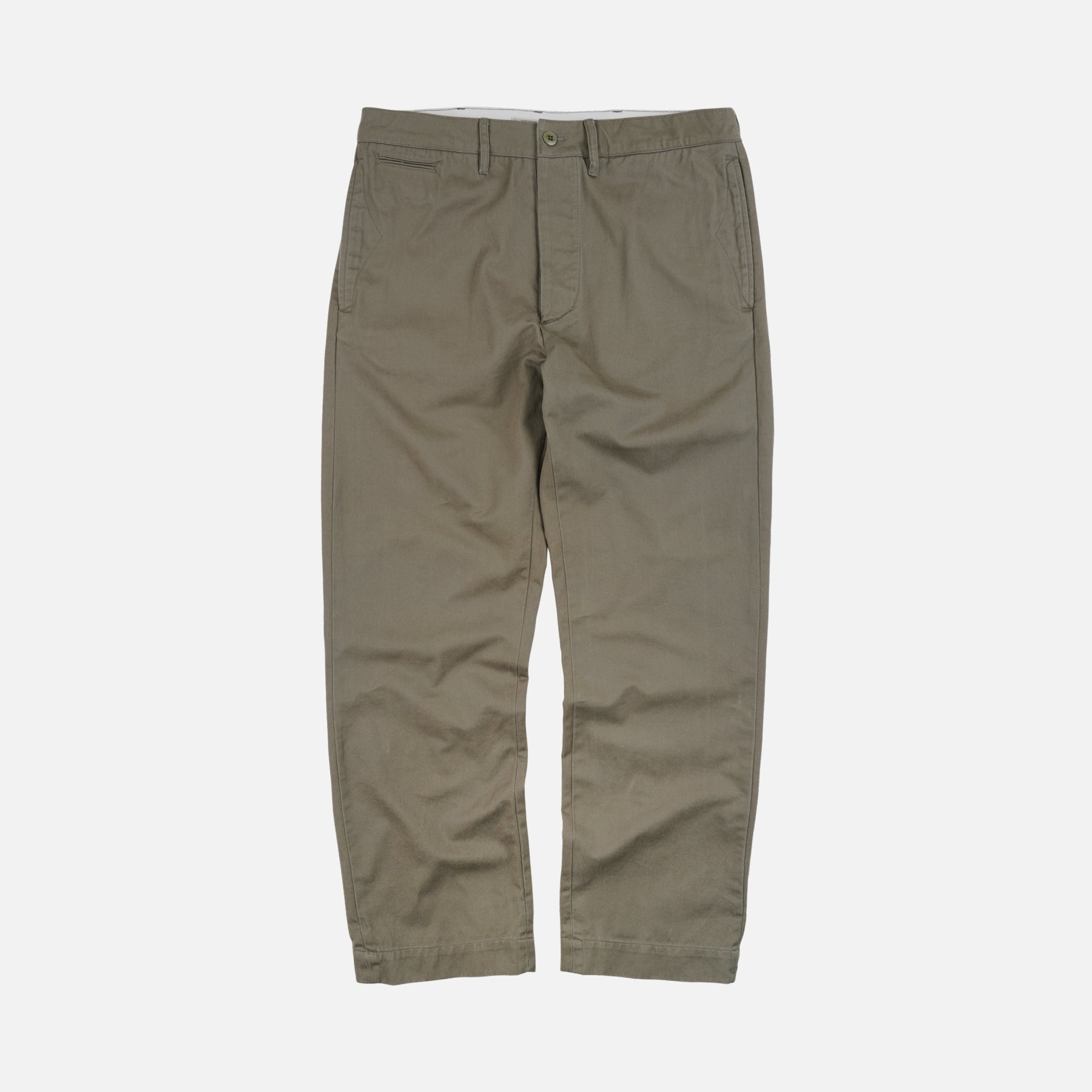 WASHED OFFICER CHINO PANTS - MUD