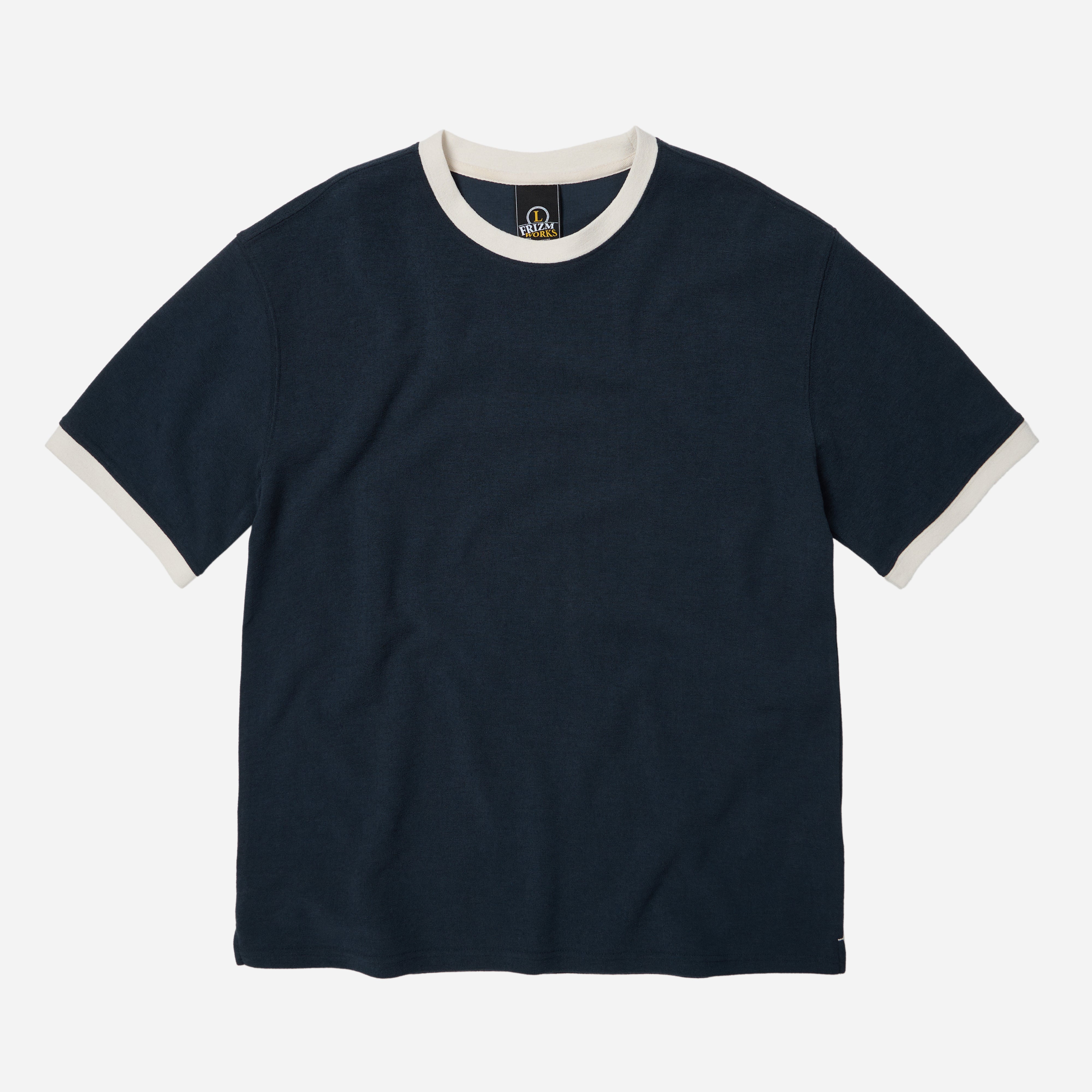 TERRY RINGER HALF T-SHIRT - NAVY