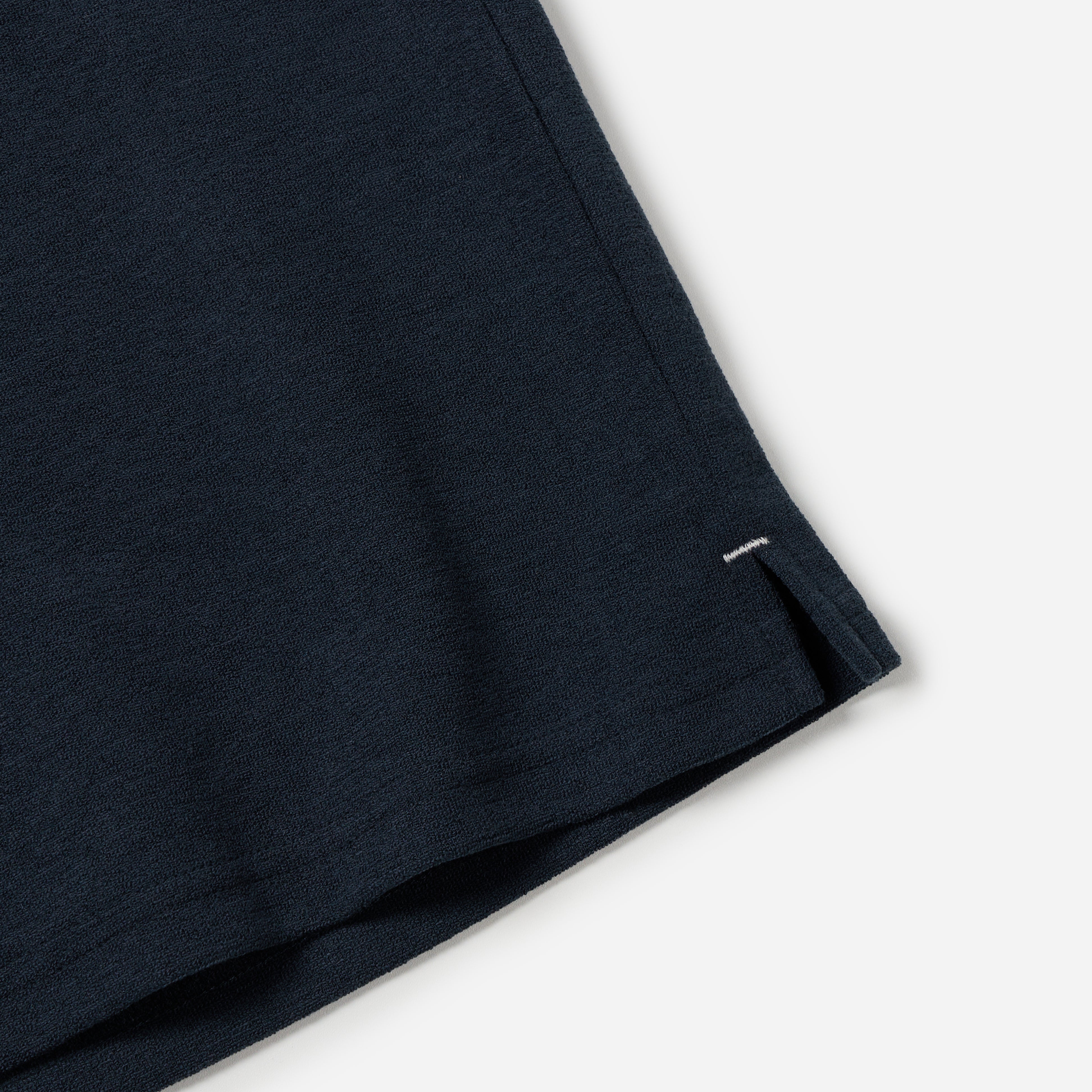 TERRY RINGER HALF T-SHIRT - NAVY