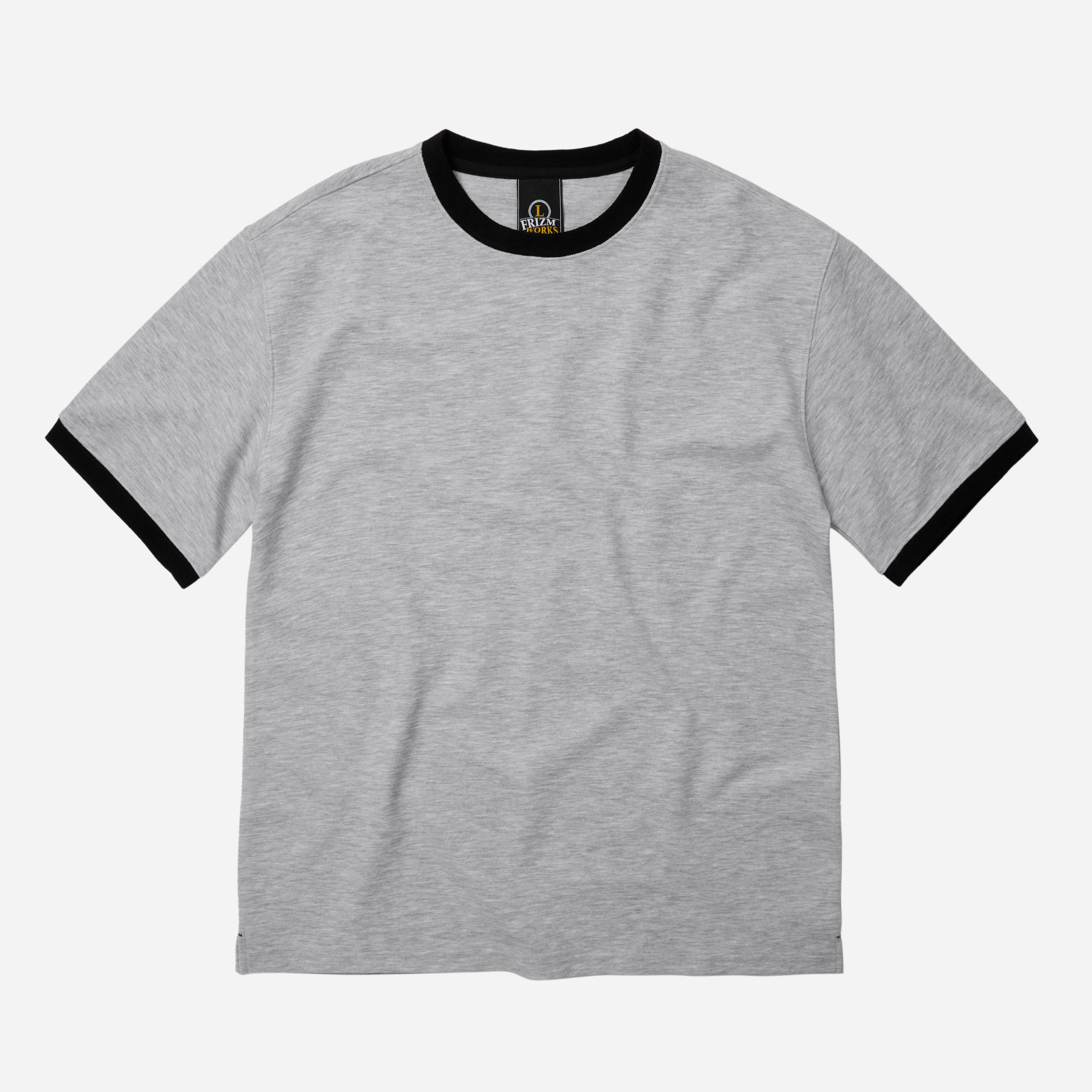 TERRY RINGER HALF T-SHIRT - GRAY