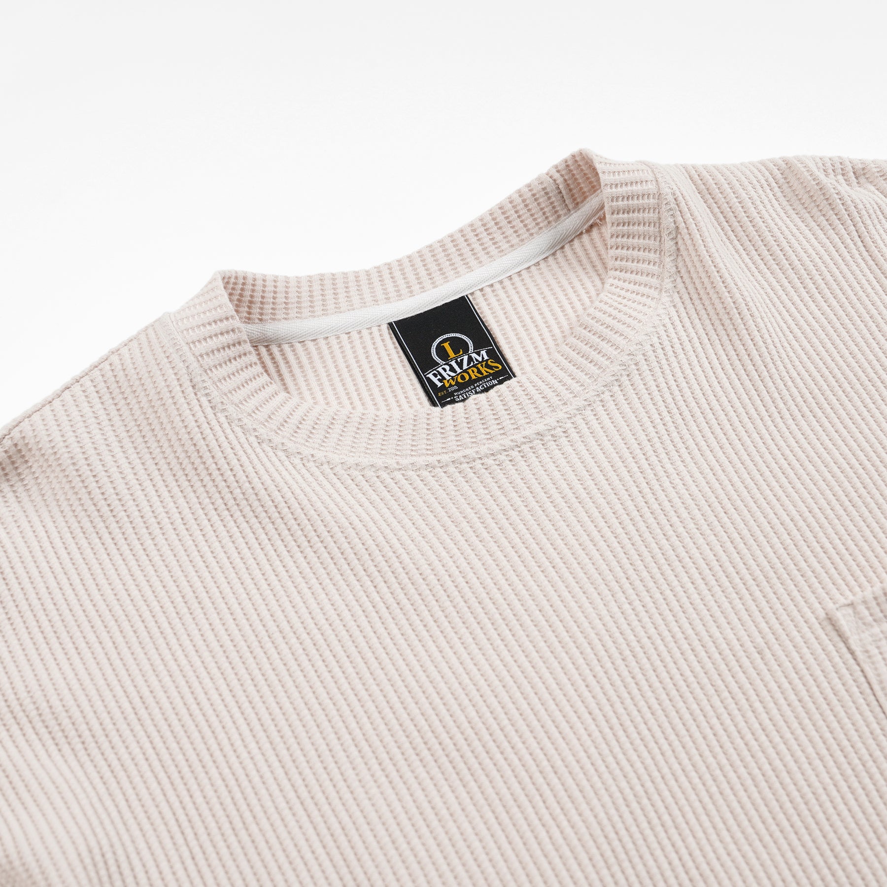 OVERSIZED WAFFLE POCKET T-SHIRT - CREAM