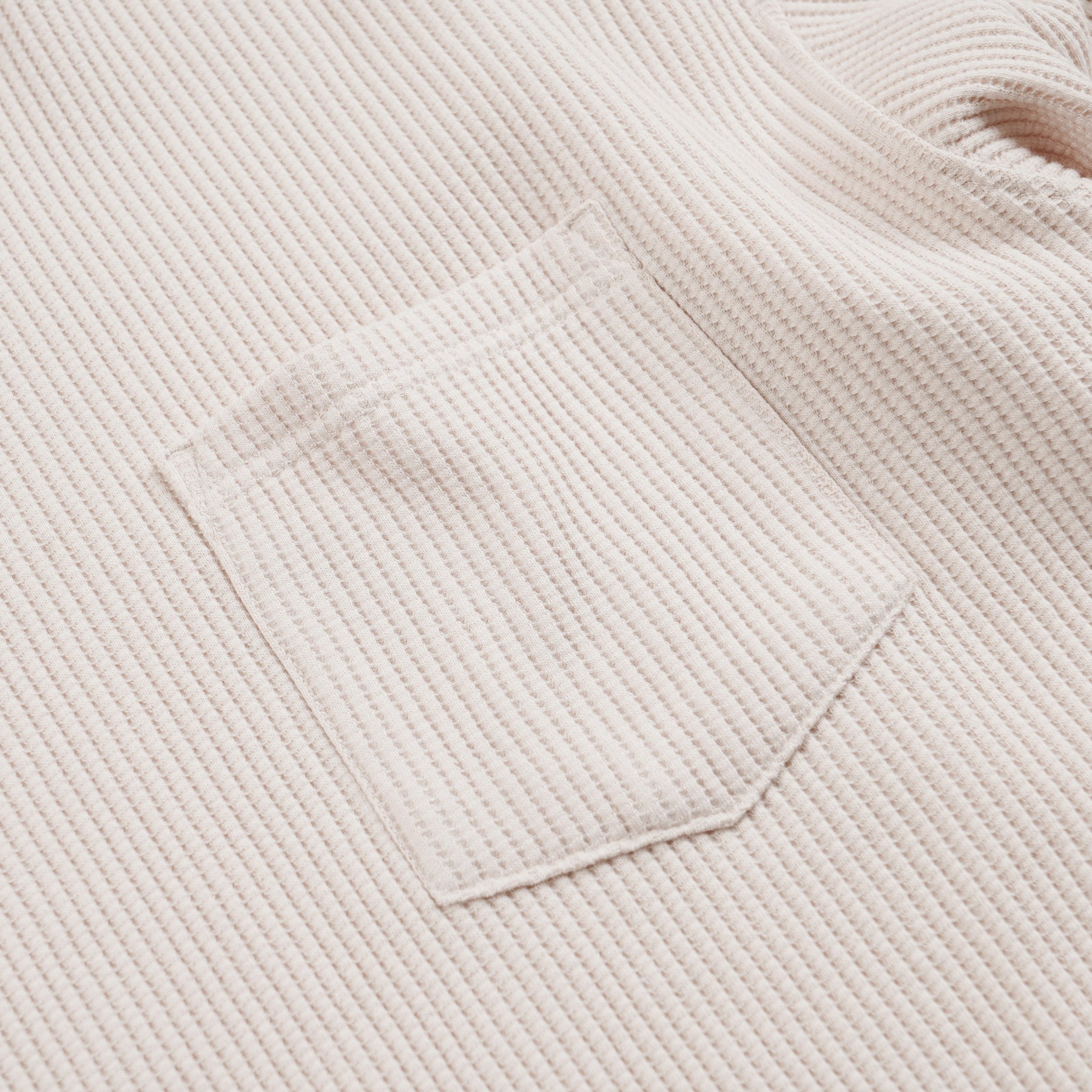 OVERSIZED WAFFLE POCKET T-SHIRT - CREAM