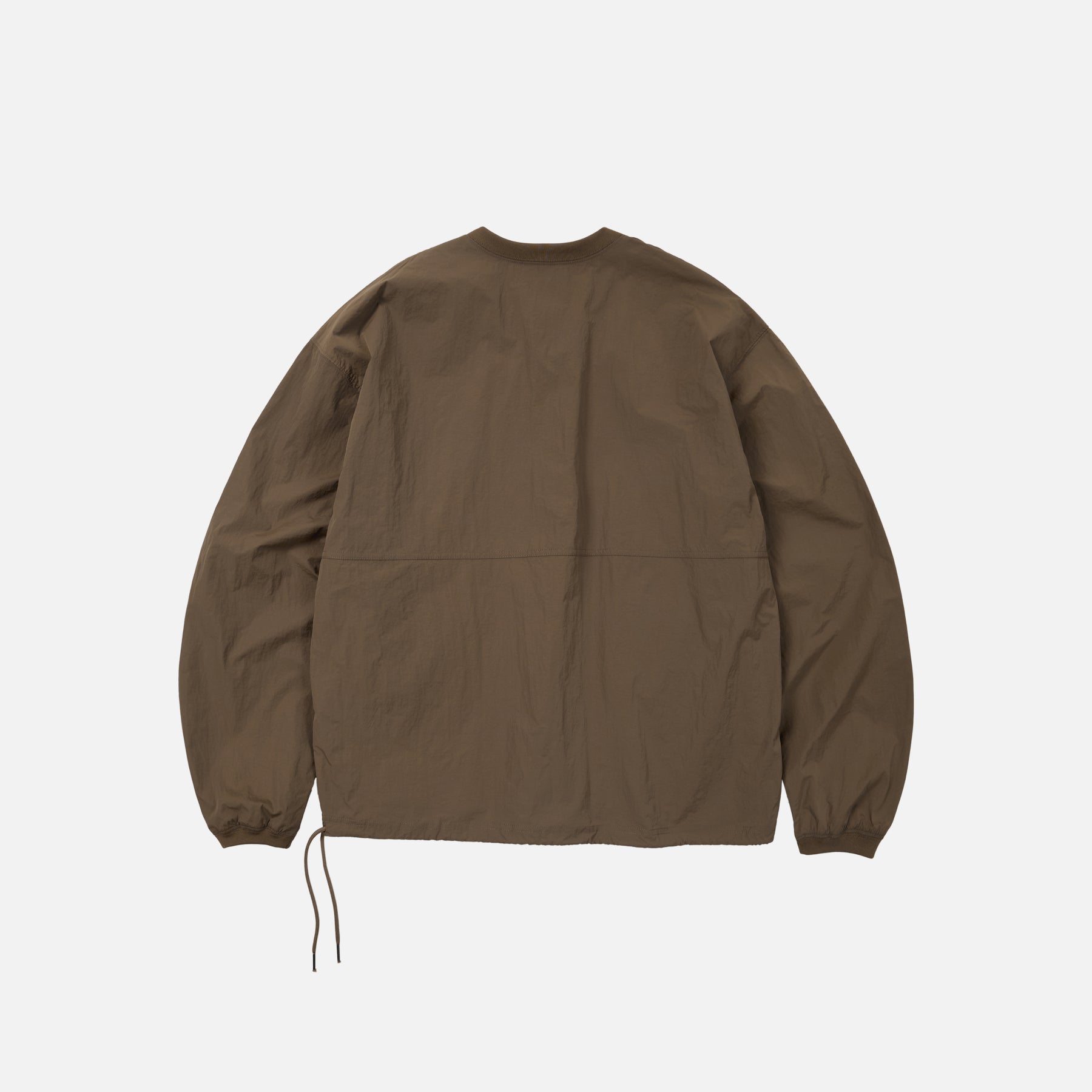 NYLON POCKET PULLOVER SWEATER - BROWN
