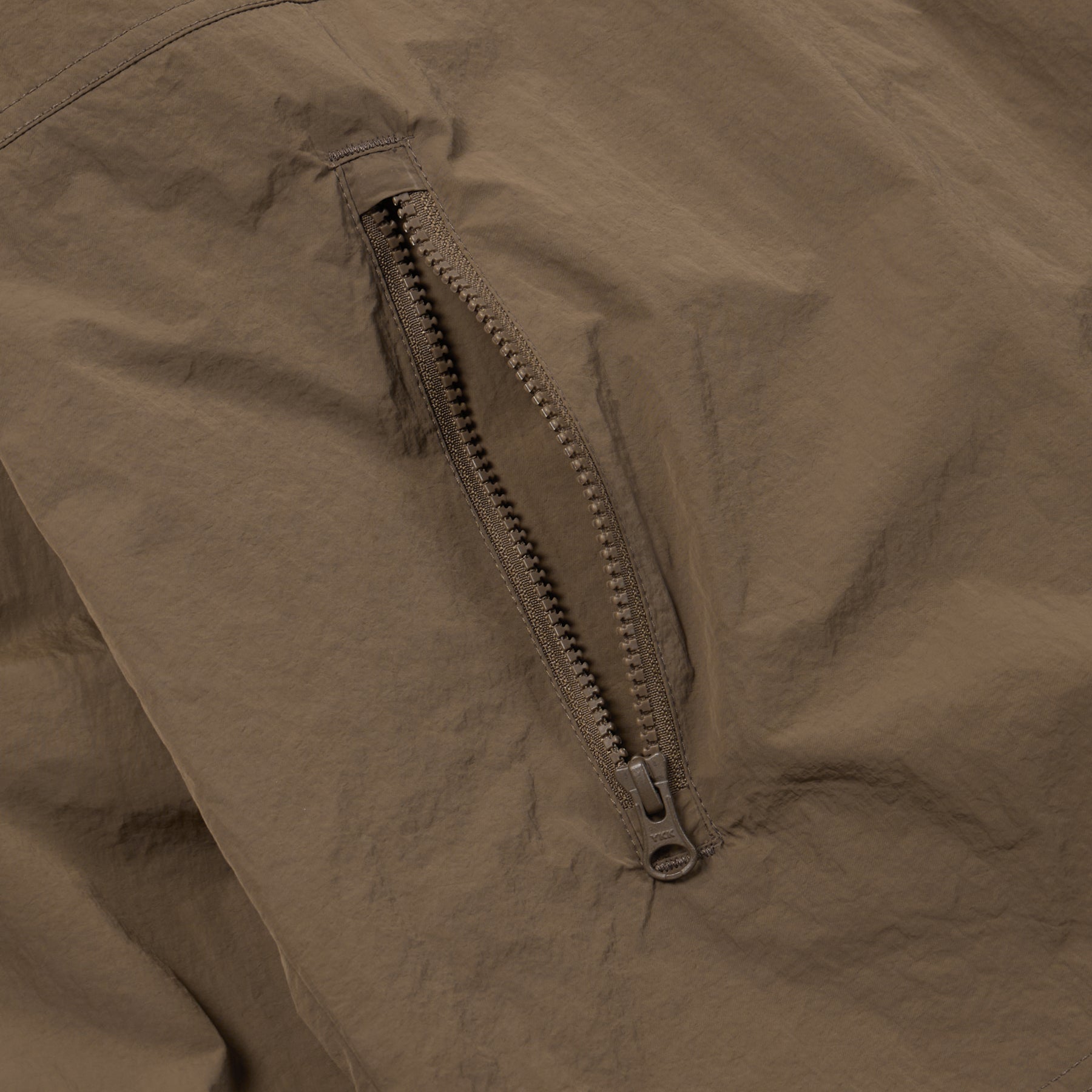 NYLON POCKET PULLOVER SWEATER - BROWN