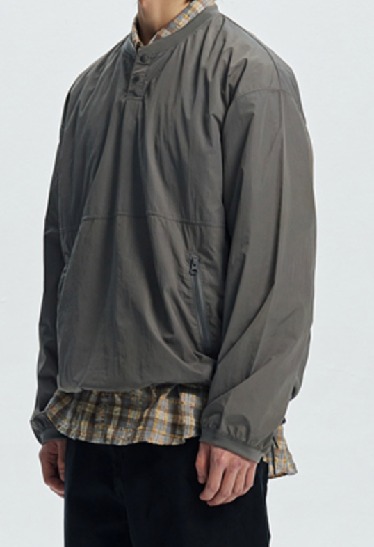 NYLON POCKET PULLOVER SWEATER - DEEP GRAY