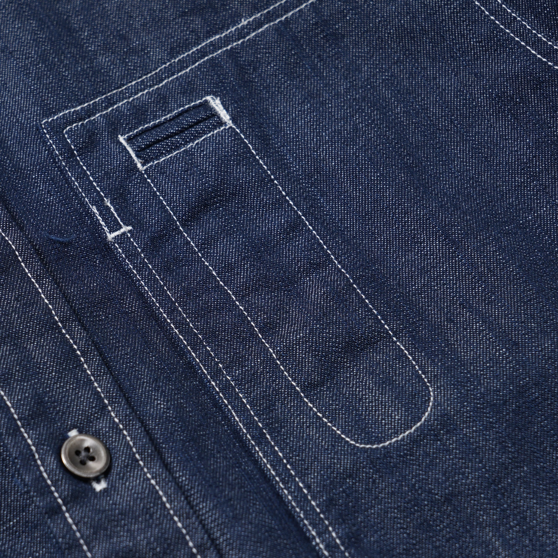 DENIM CARPENTER POCKET WORK SHIRT - INDIGO STRIPE