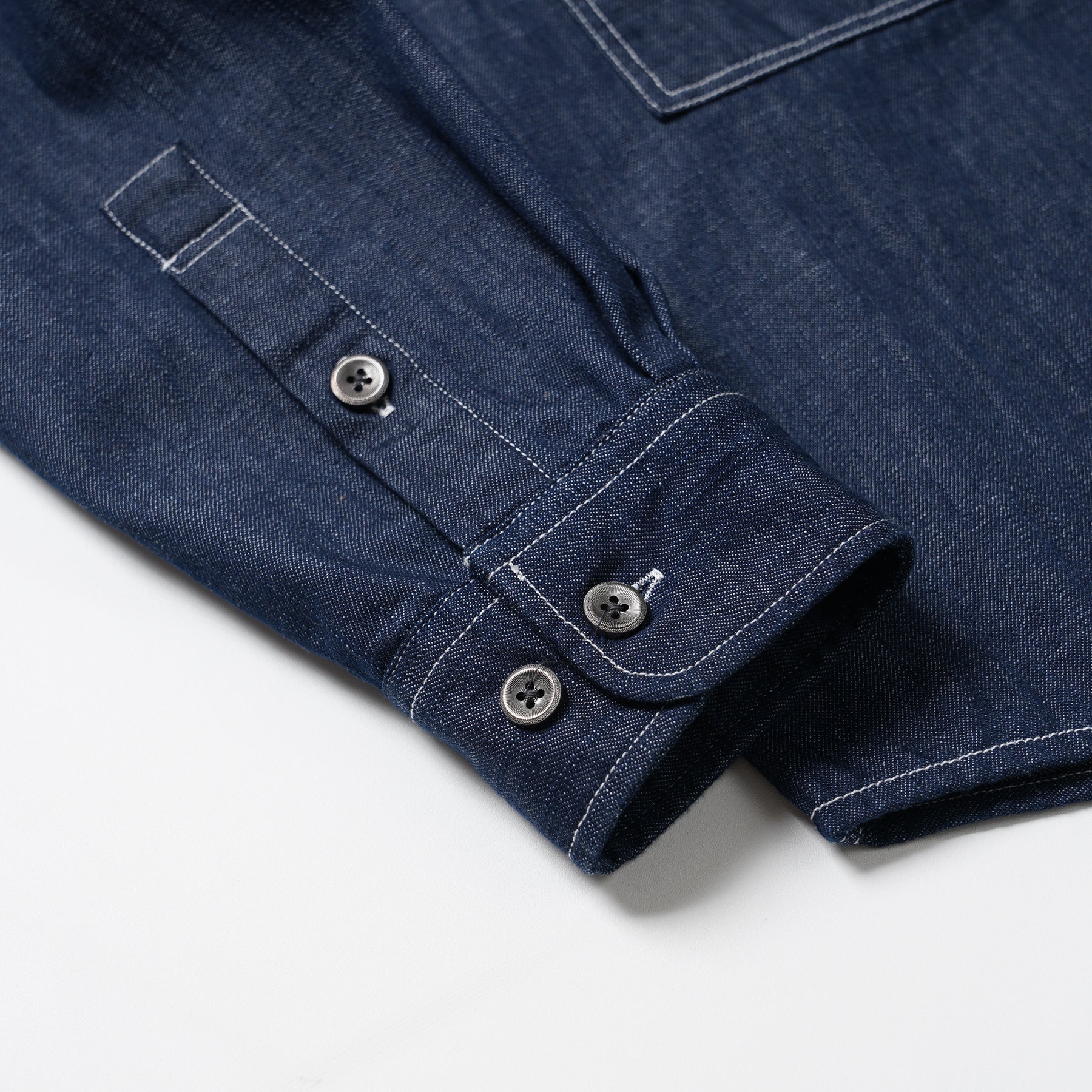 DENIM CARPENTER POCKET WORK SHIRT - INDIGO STRIPE