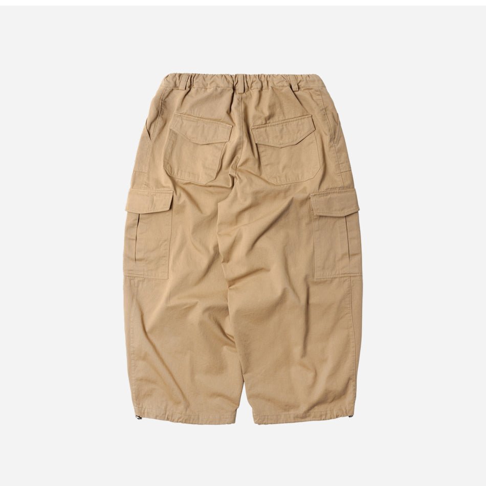 TWILL CARGO BALLOON PANTS - BEIGE