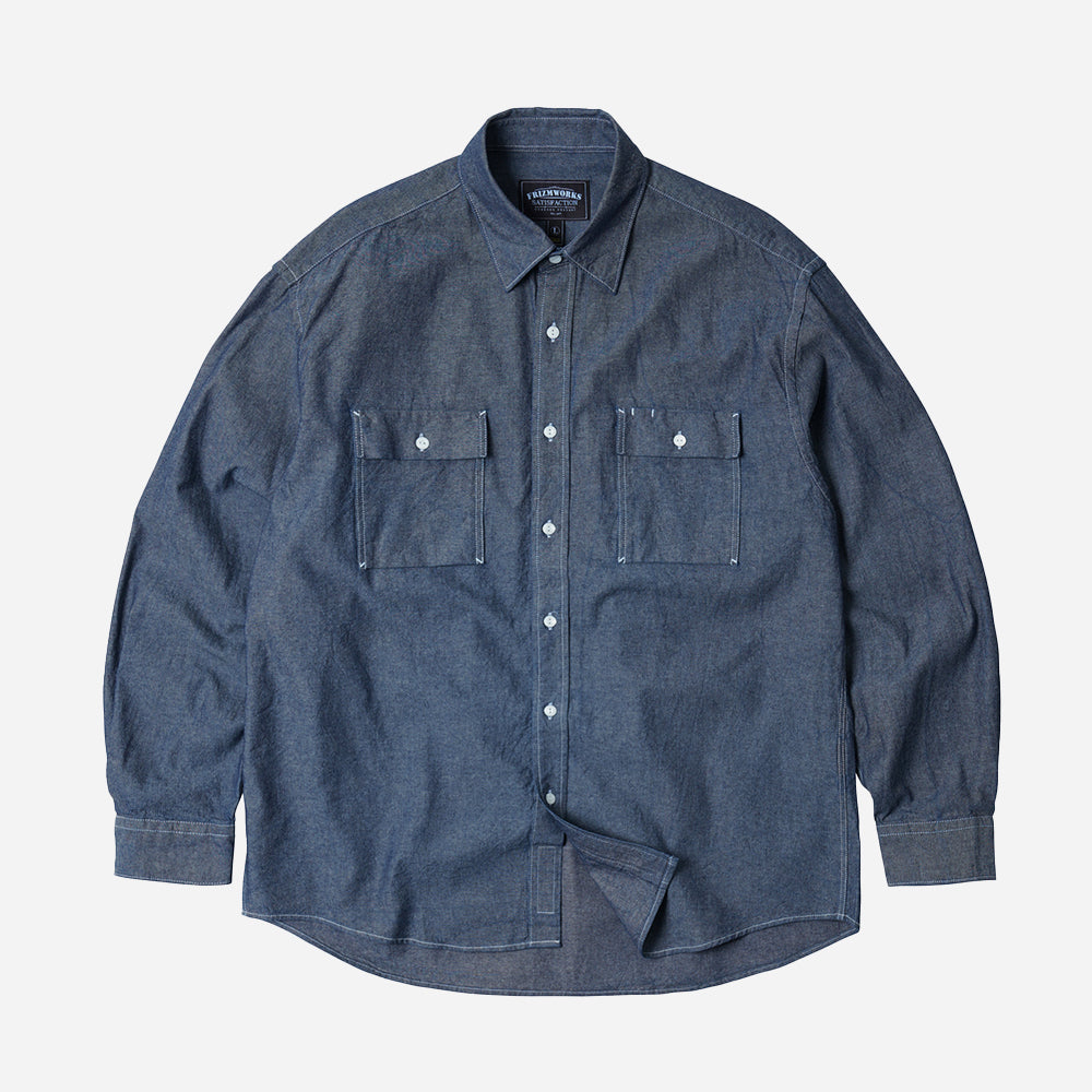 CIGARETTE POCKET CHAMBRAY SHIRT - INDIGO