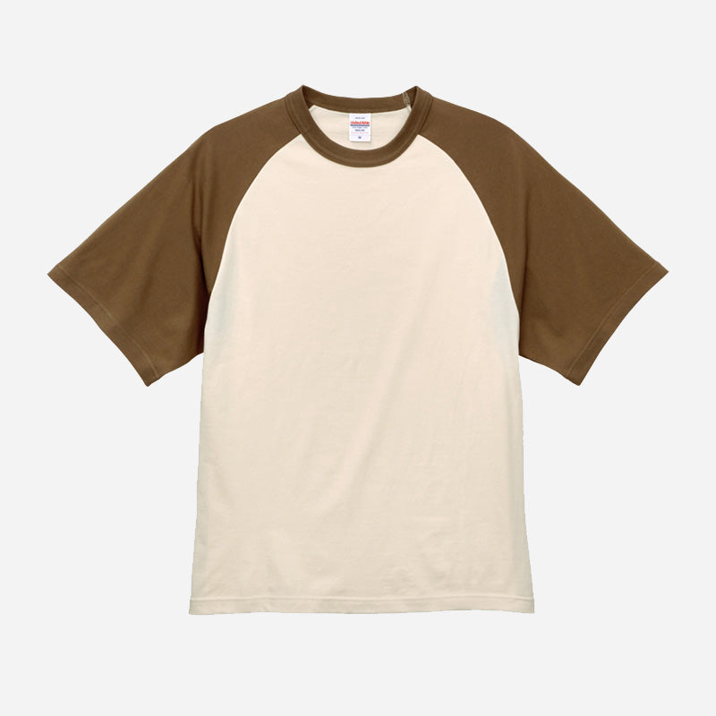5.6 OZ RAGLAN BASEBALL T-SHIRT - NATURAL/CAMEL