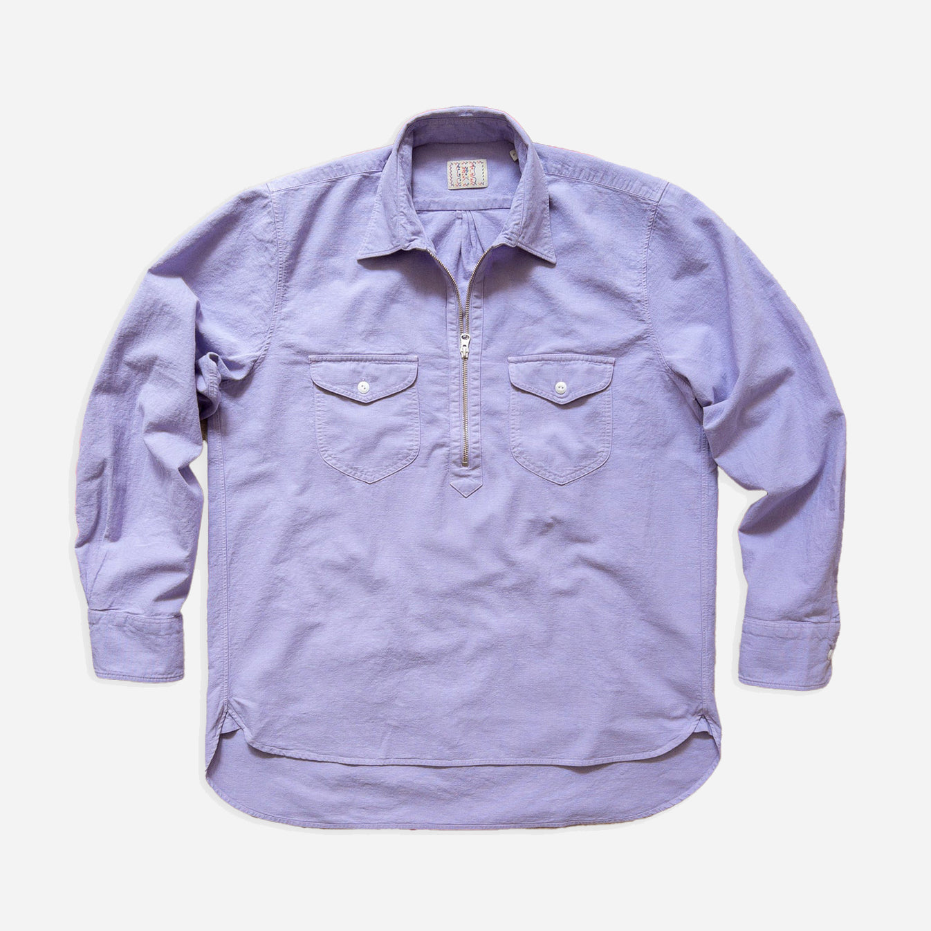 AERTEX HALF ZIP SHIRT - HAZY PURPLE