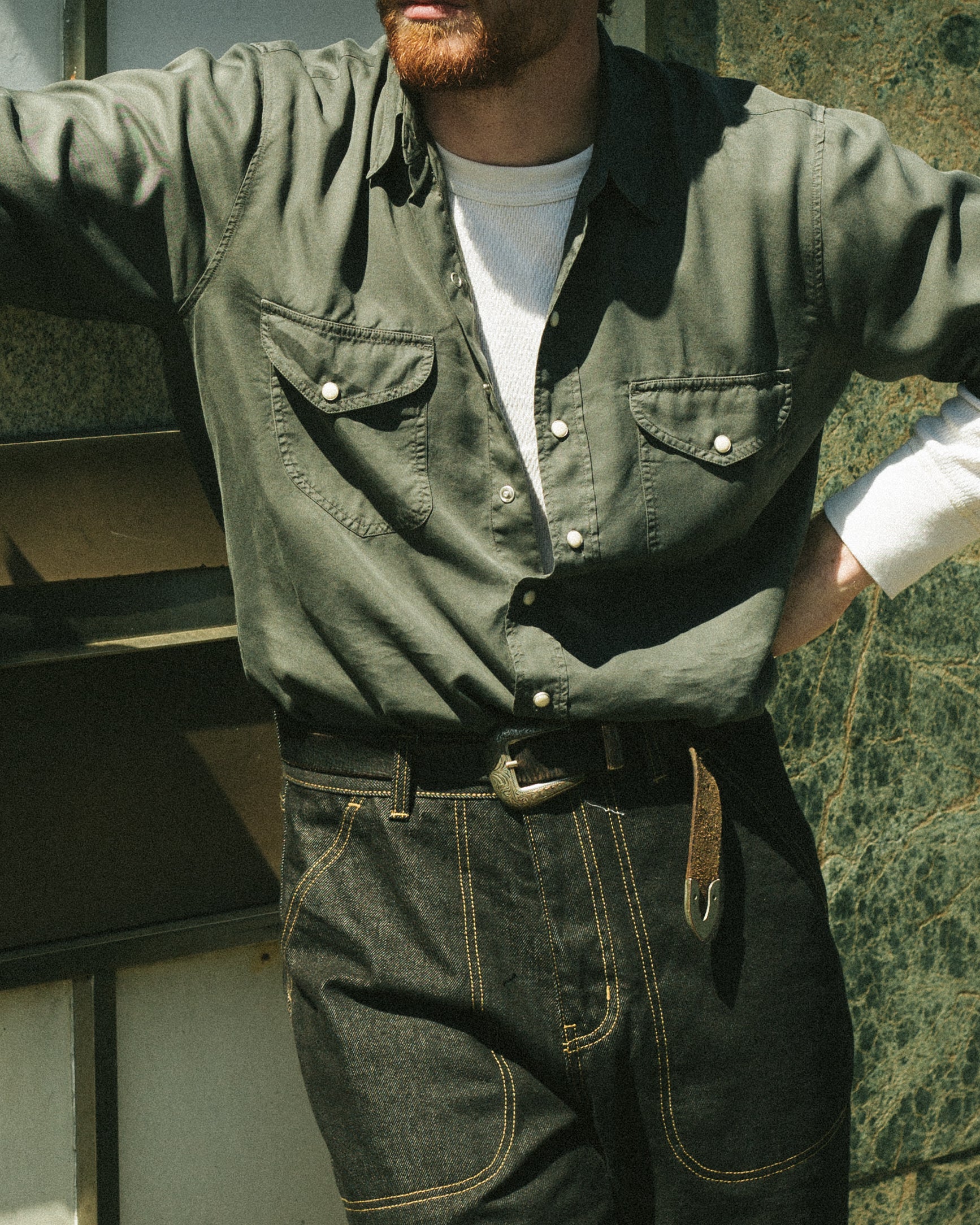 GABARDINE PATIO SHIRT - FADED BLACK
