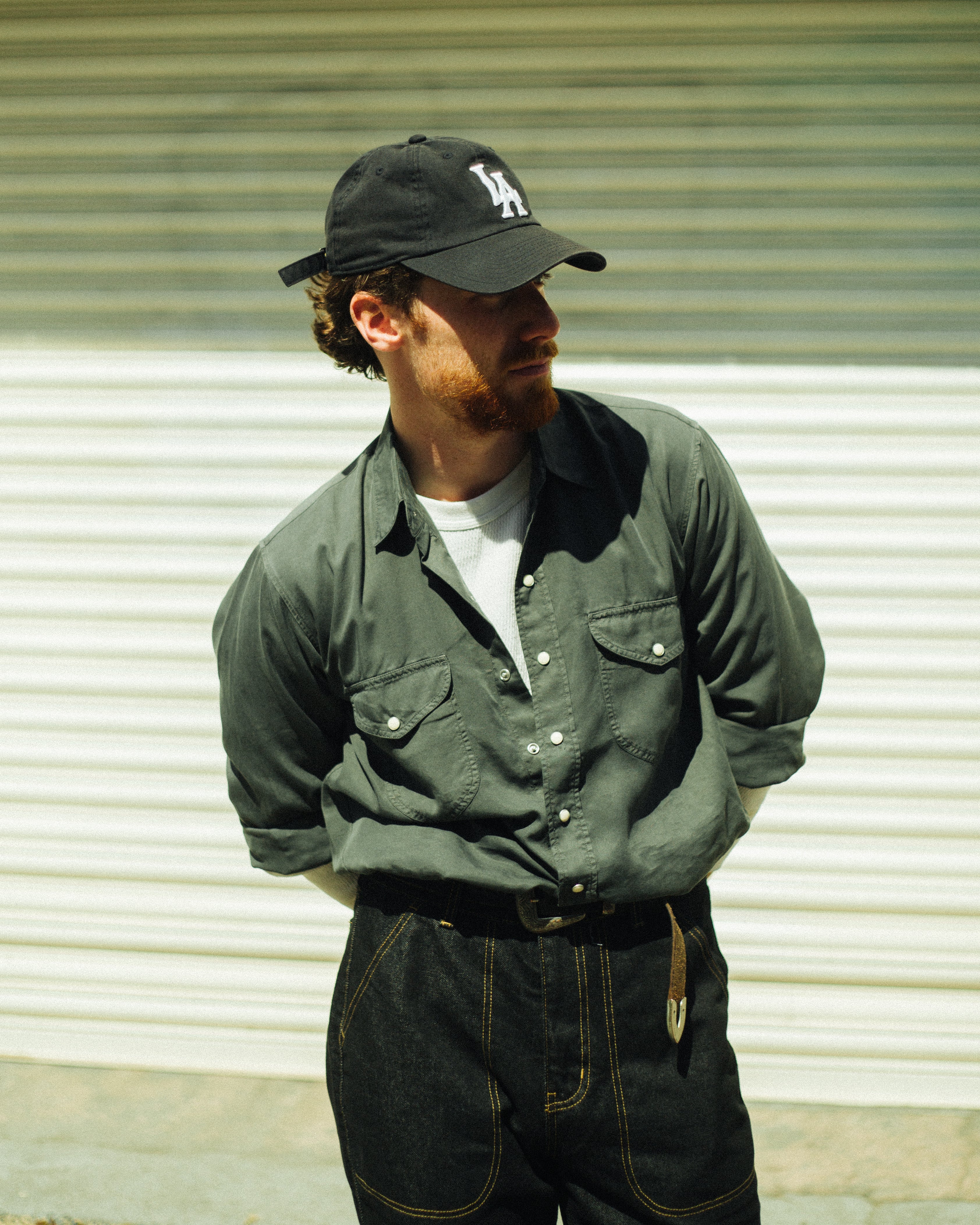 GABARDINE PATIO SHIRT - FADED BLACK