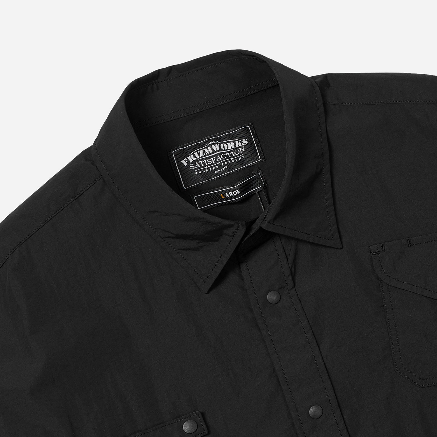 NYLON UTILITY POCKET OVERSHIRT - BLACK