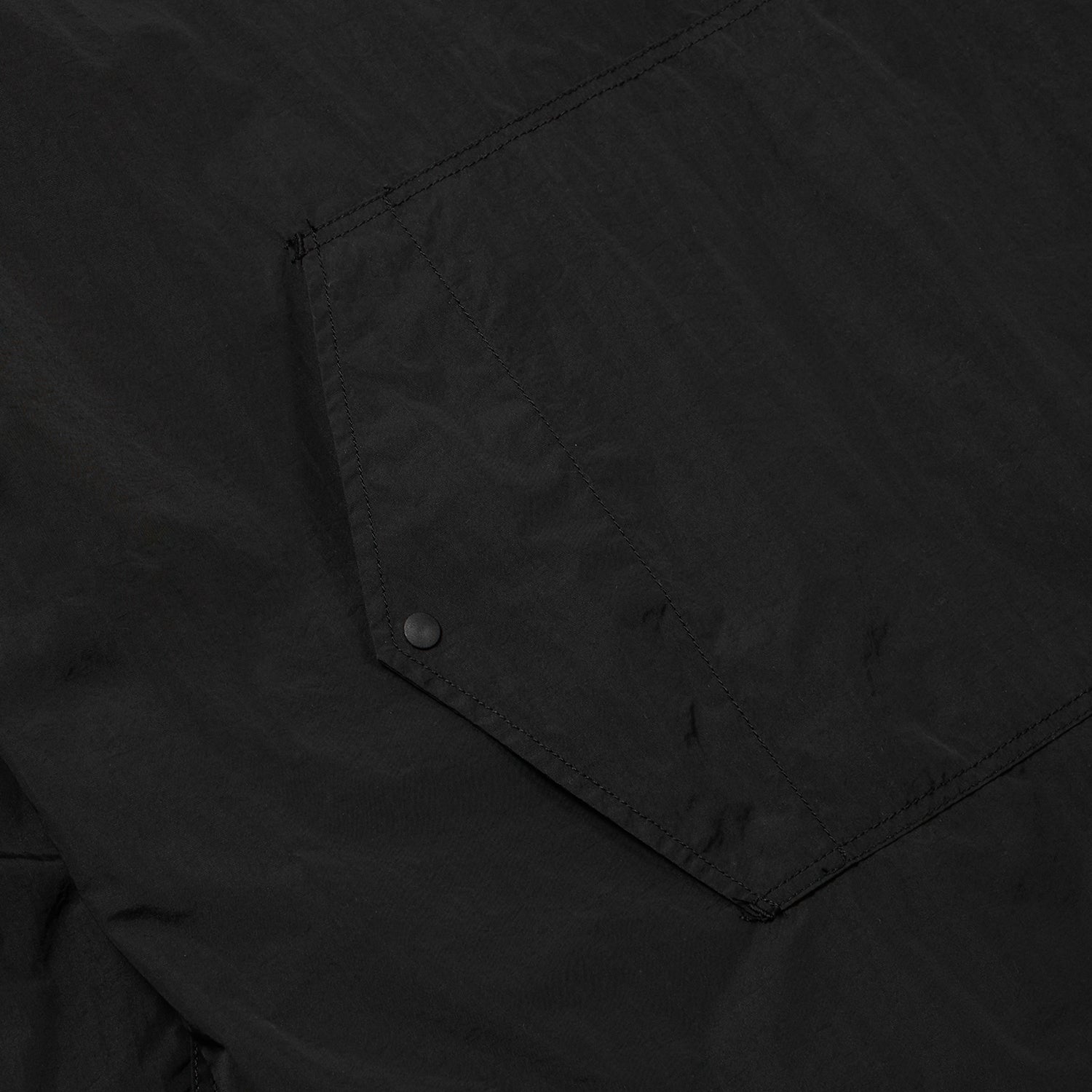 NYLON UTILITY POCKET OVERSHIRT - BLACK