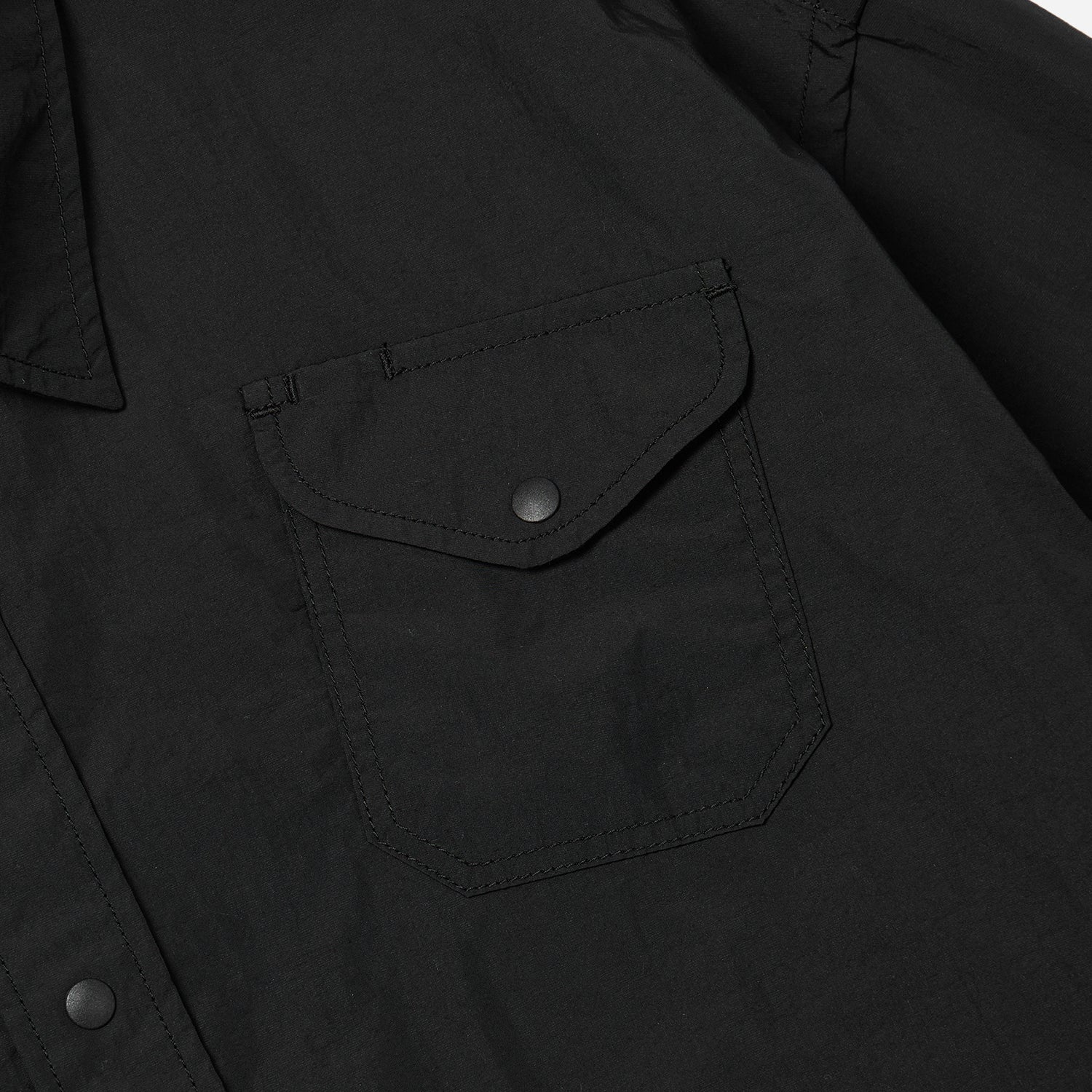 NYLON UTILITY POCKET OVERSHIRT - BLACK