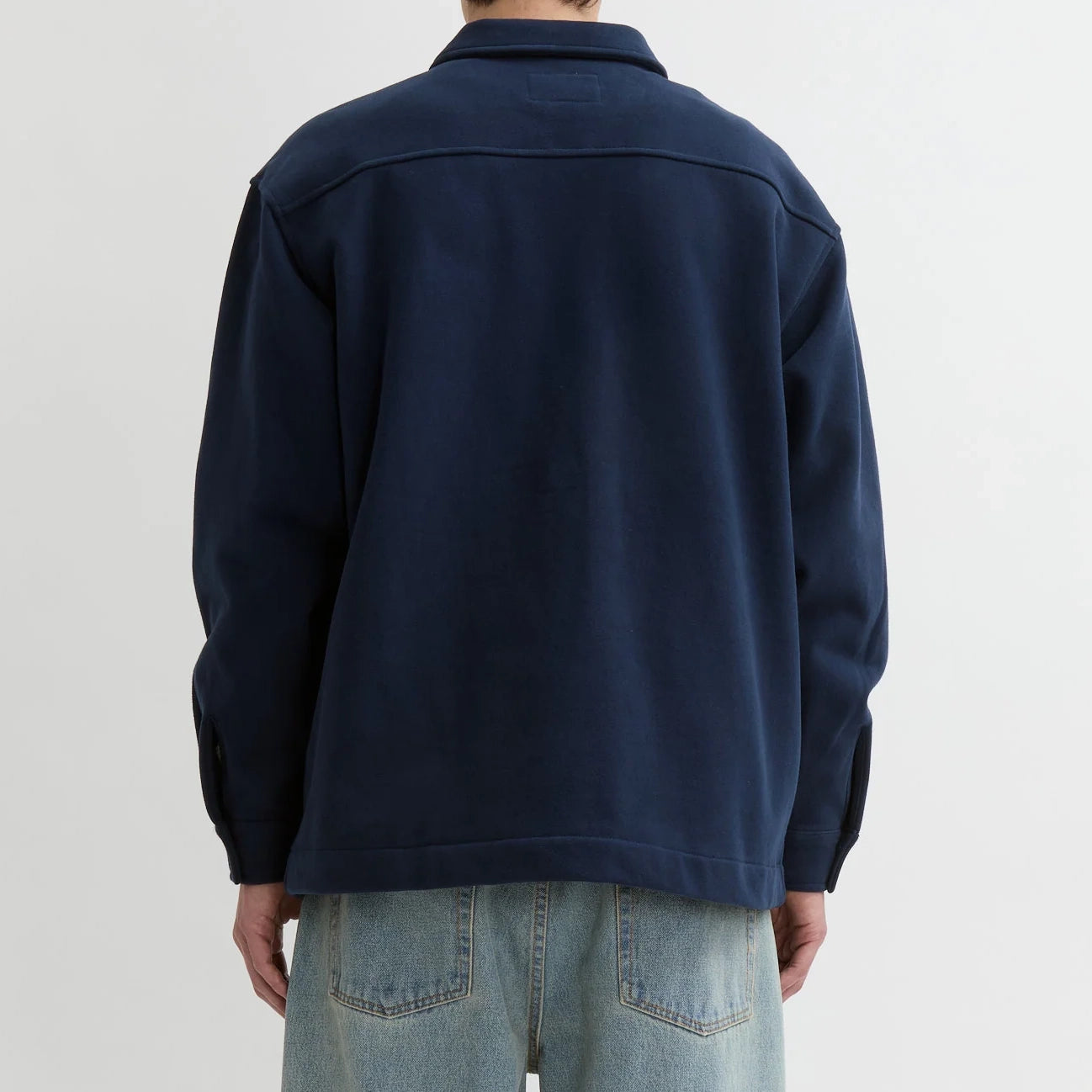 FLEECE ZIP OVERSHIRT - NAVY