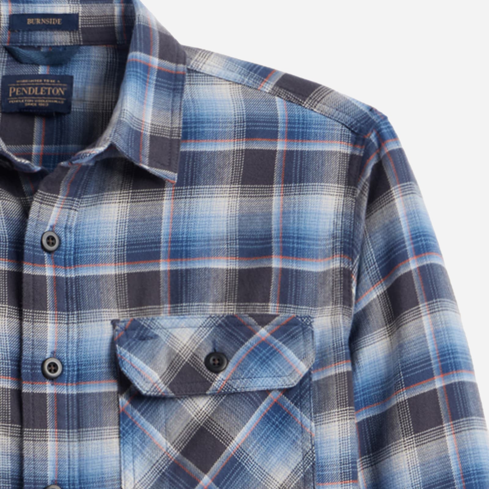 BURNSIDE SHIRT - CHARCOAL/BLUE PLAID